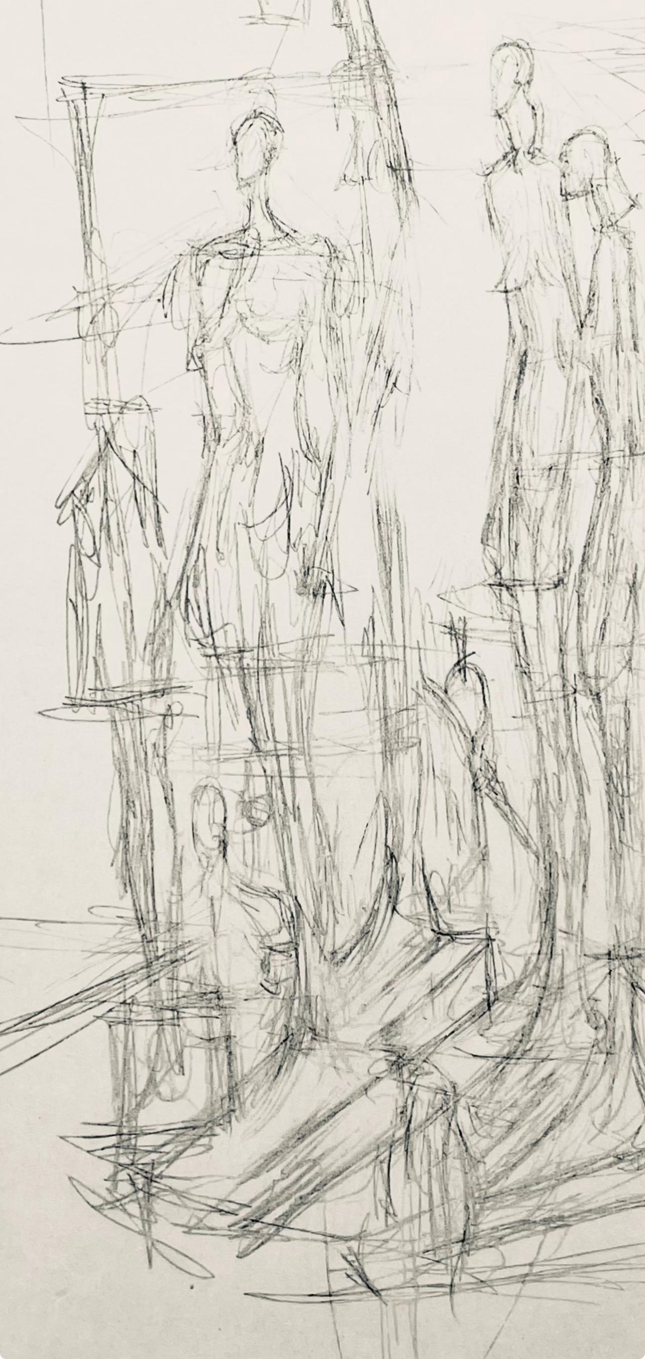 Giacometti, Composition, Derrière le miroir (after) - Modern Print by Alberto Giacometti