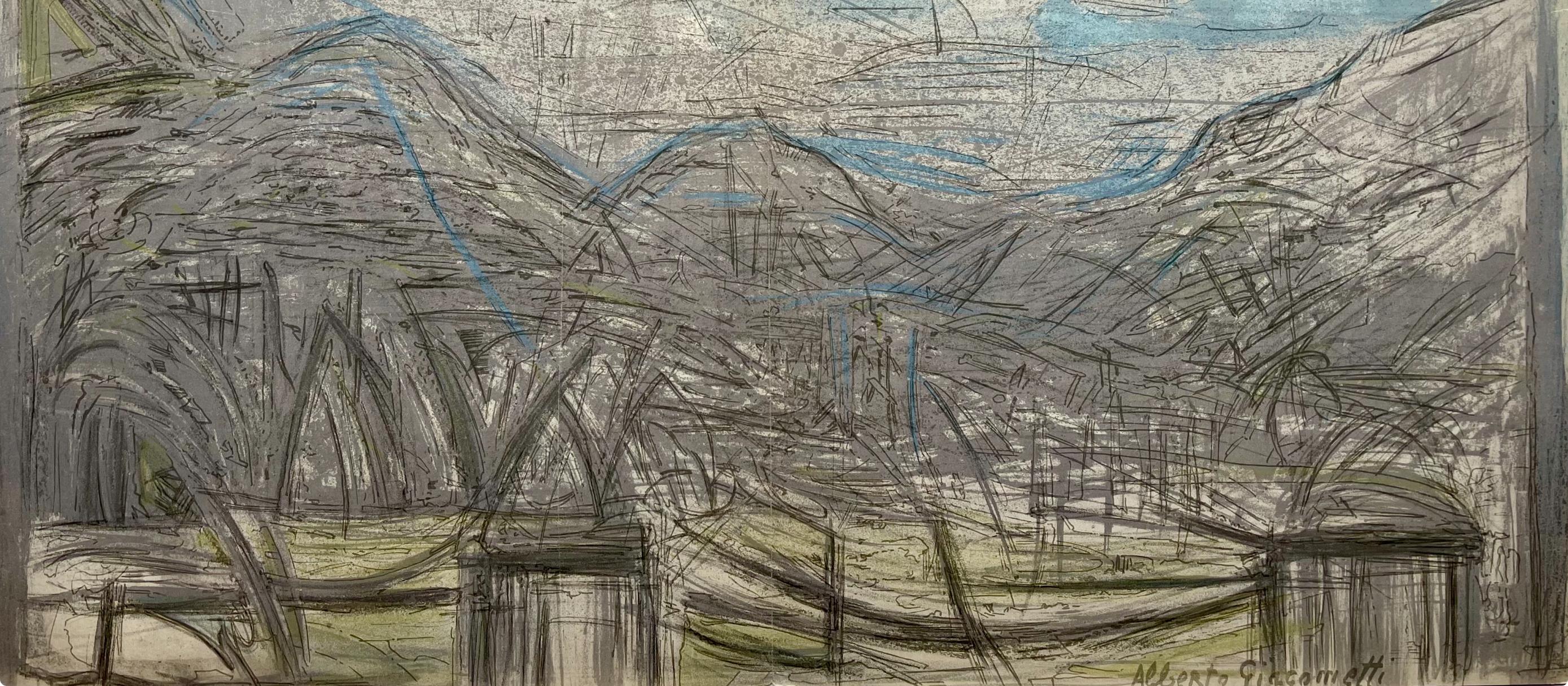 Giacometti, Composition, Derrière le miroir (d'après) - Moderne Print par Alberto Giacometti