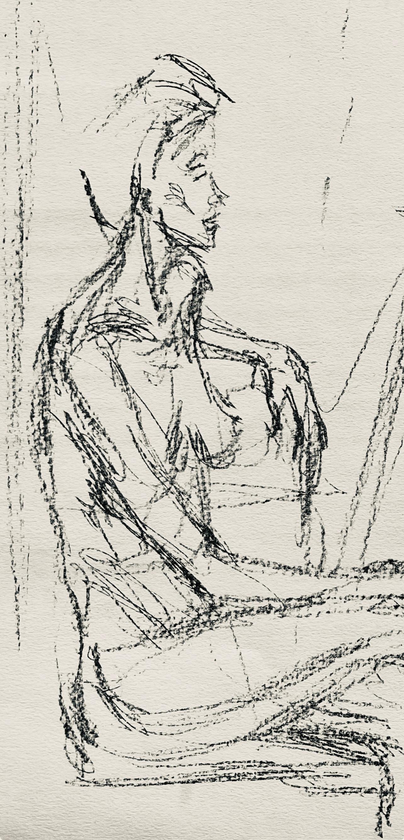 Giacometti, Composition, Derrière le miroir (d'après) - Moderne Print par Alberto Giacometti