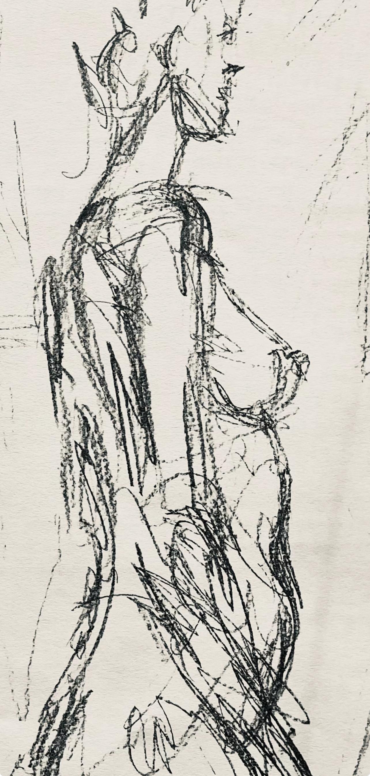 Giacometti, Composition, Derrière le miroir (d'après) - Moderne Print par Alberto Giacometti