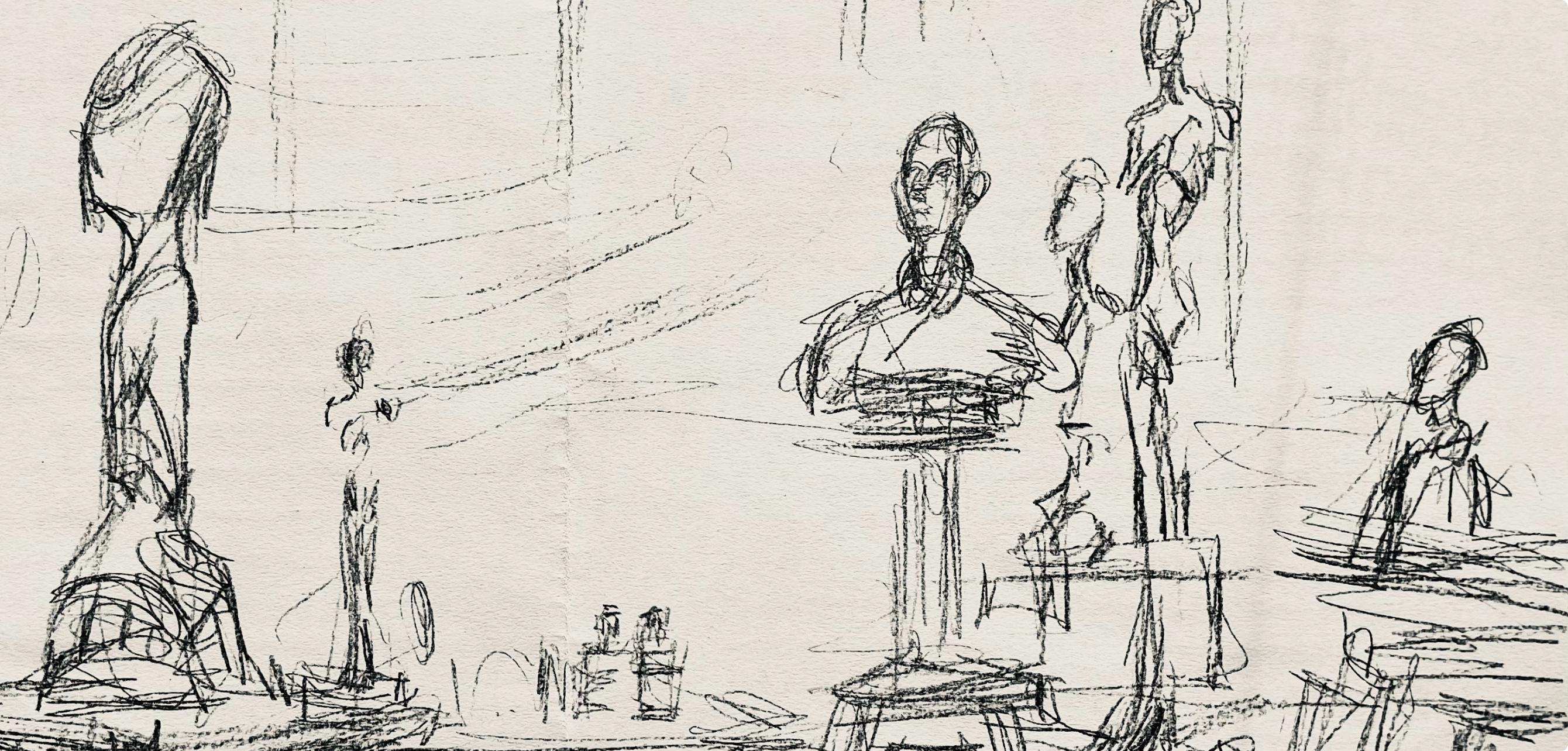 Giacometti, Composition, Derrière le miroir (after) - Modern Print by Alberto Giacometti