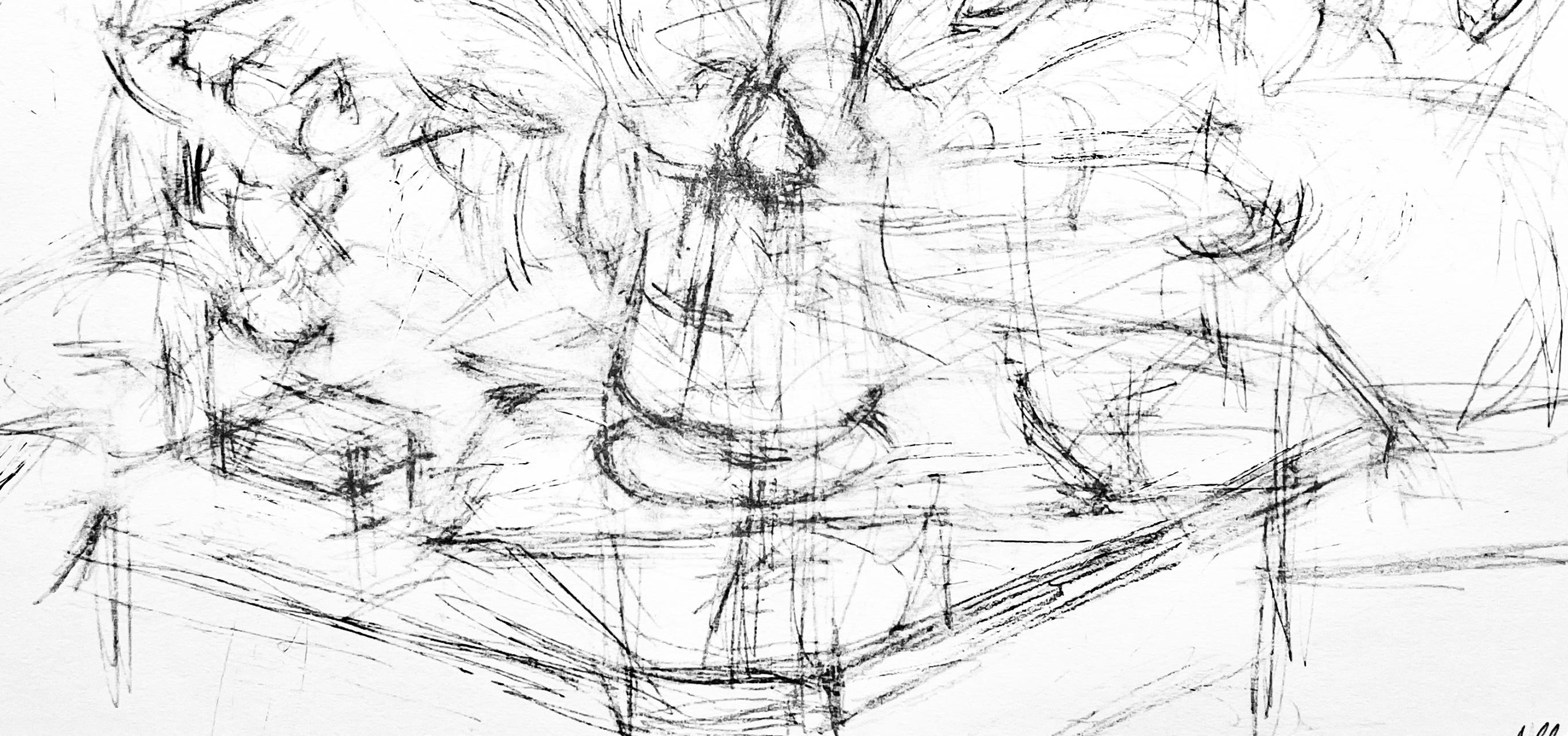 Giacometti, Composizione, Derrière le miroir (dopo) - Print Moderno di Alberto Giacometti