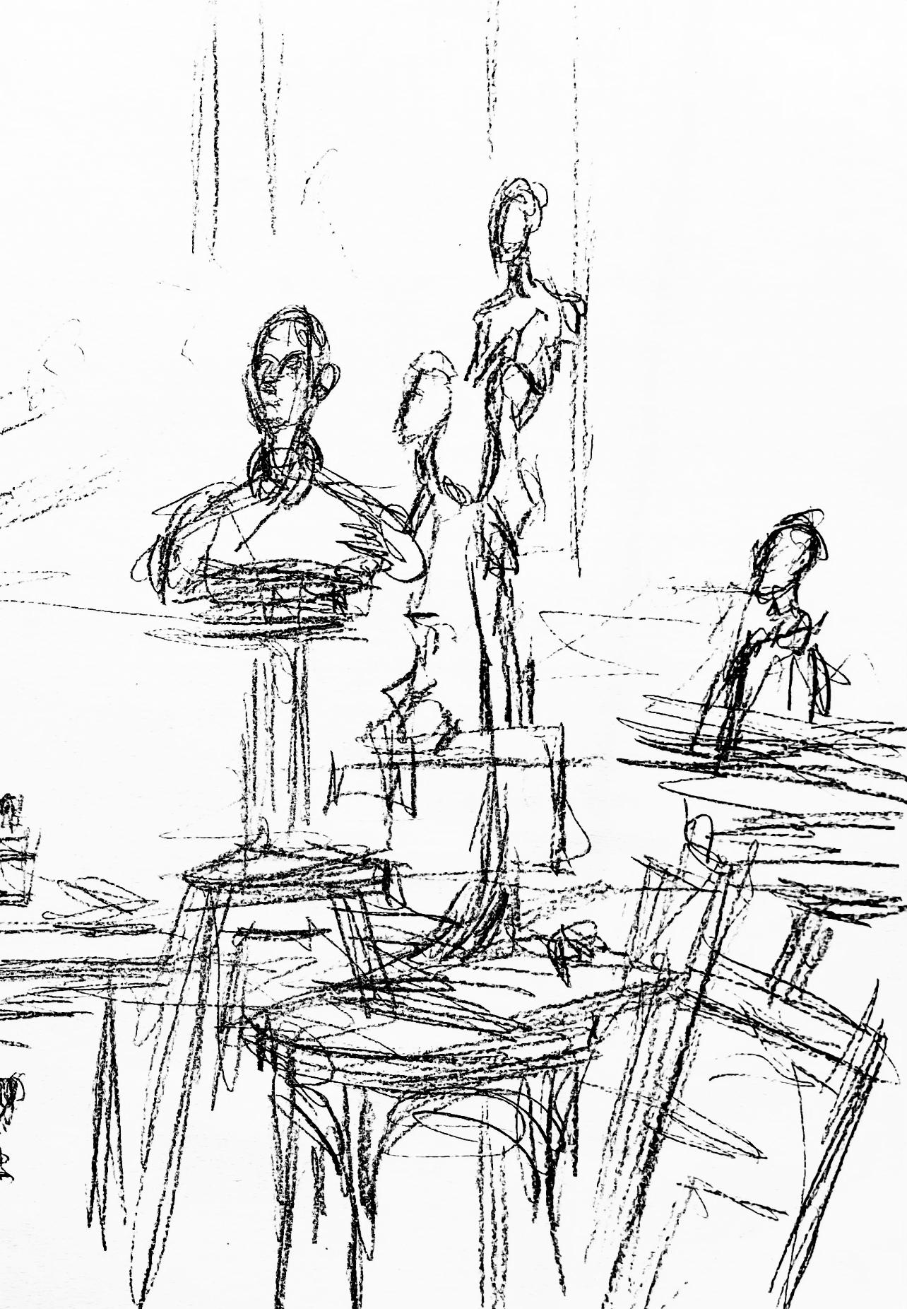 Giacometti, Composizione, Derrière le miroir (dopo) - Print Moderno di Alberto Giacometti