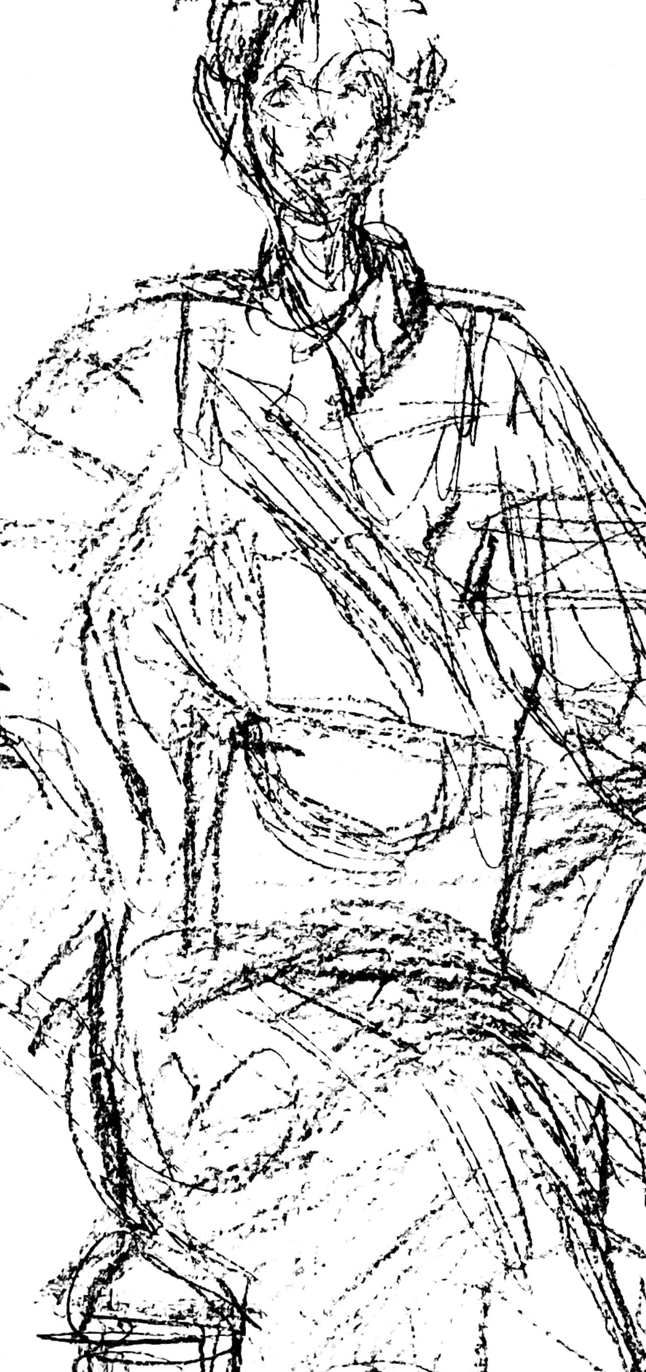 Giacometti, Composizione, Derrière le miroir (dopo) - Print Moderno di Alberto Giacometti