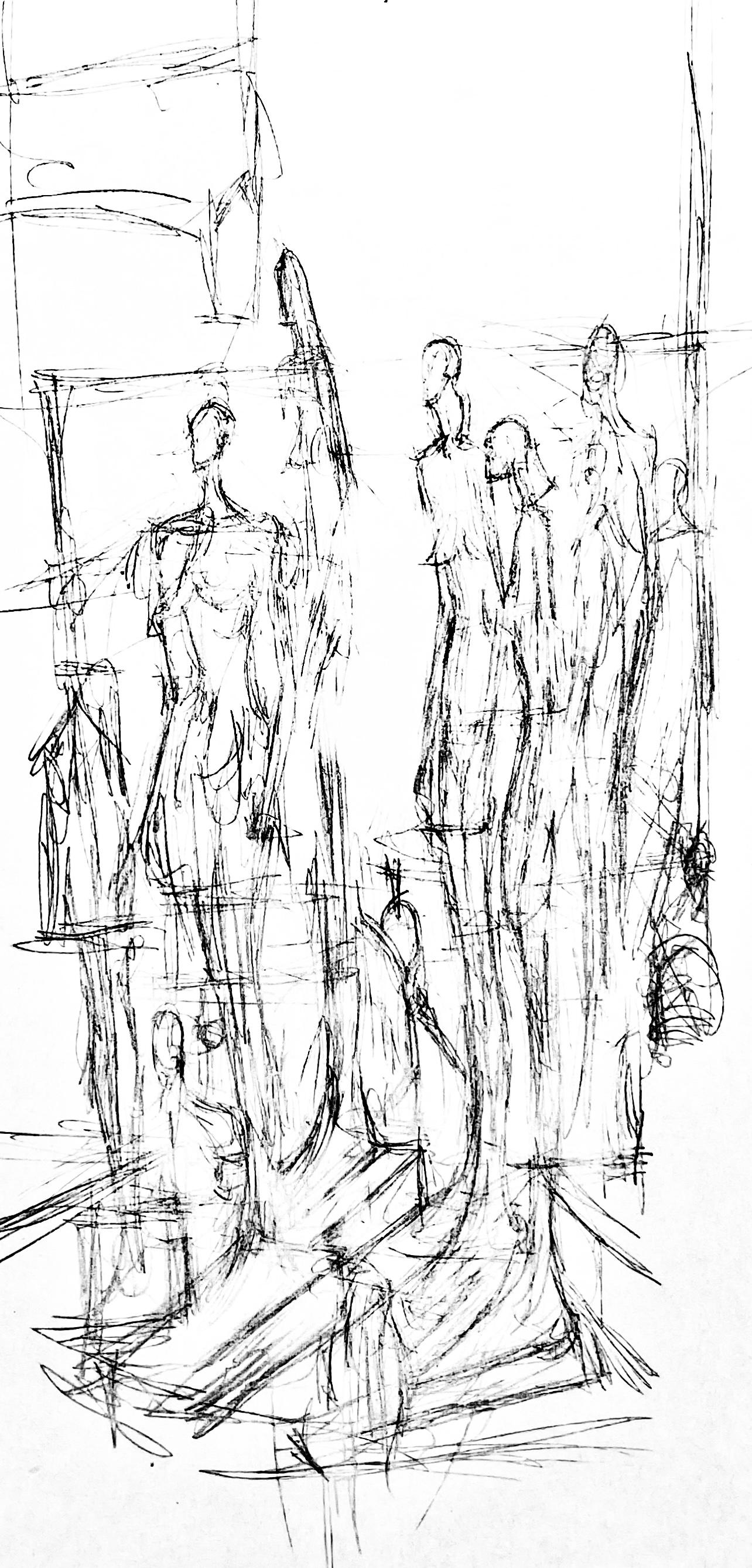 Giacometti, Composition, Derrière le miroir (d'après) - Moderne Print par Alberto Giacometti