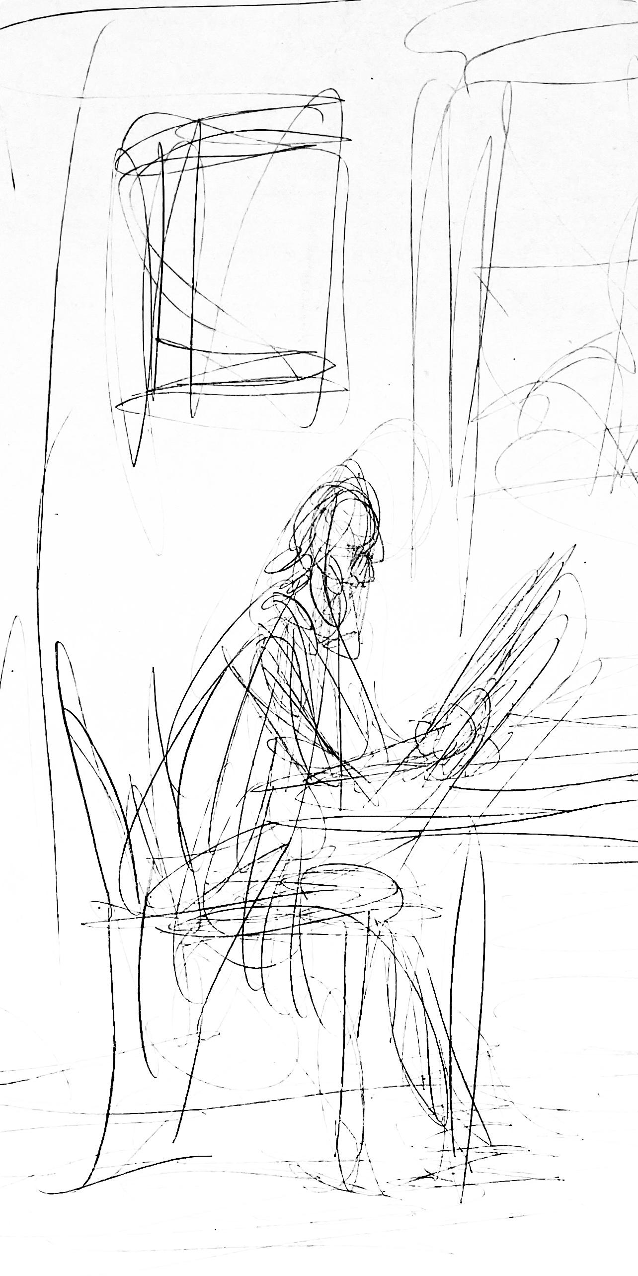 Giacometti, Composición, Derrière le miroir (después de) - Print Moderno de Alberto Giacometti