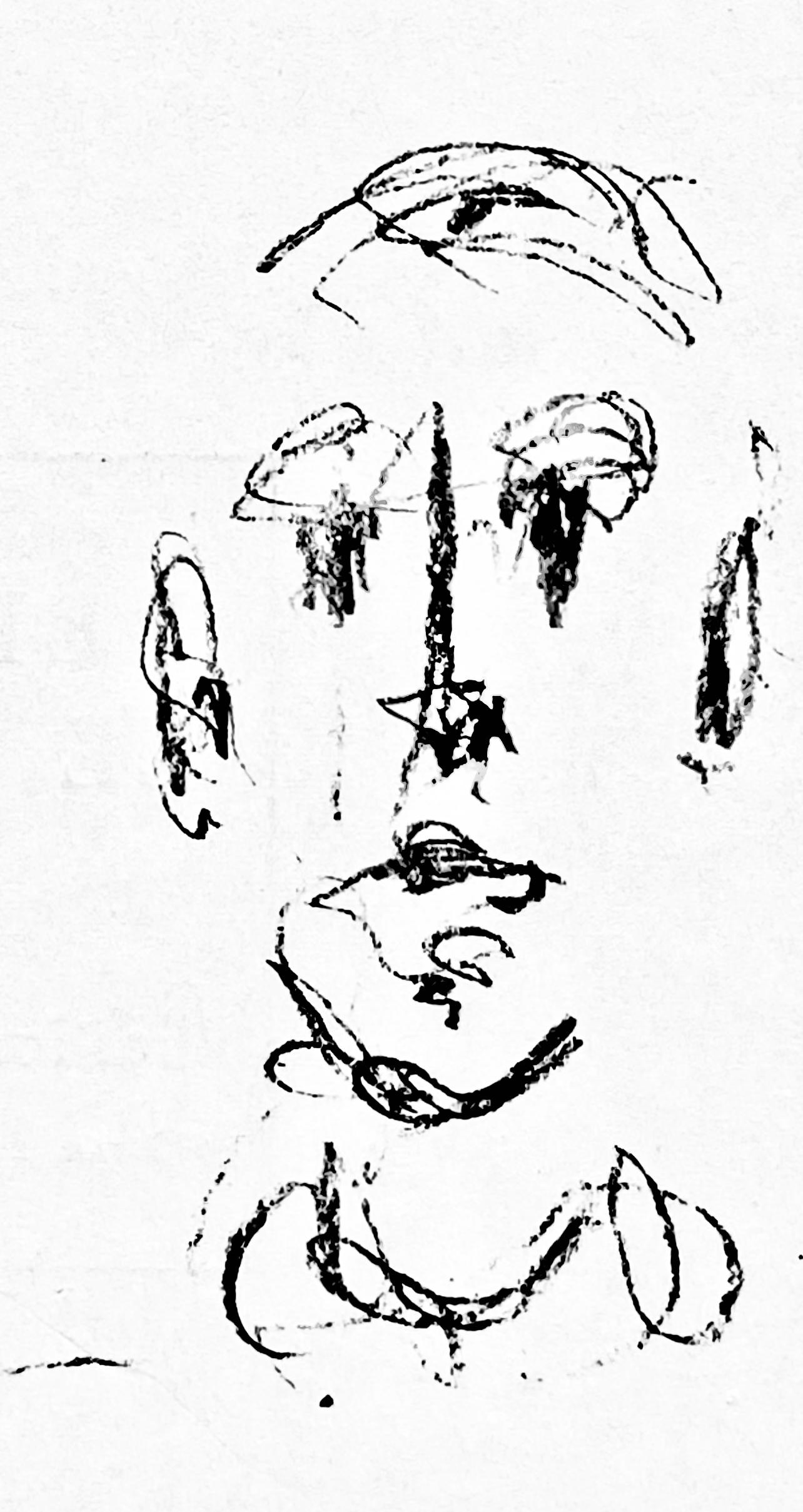 Giacometti, Komposition, Derrière le miroir (nach) (Moderne), Print, von Alberto Giacometti