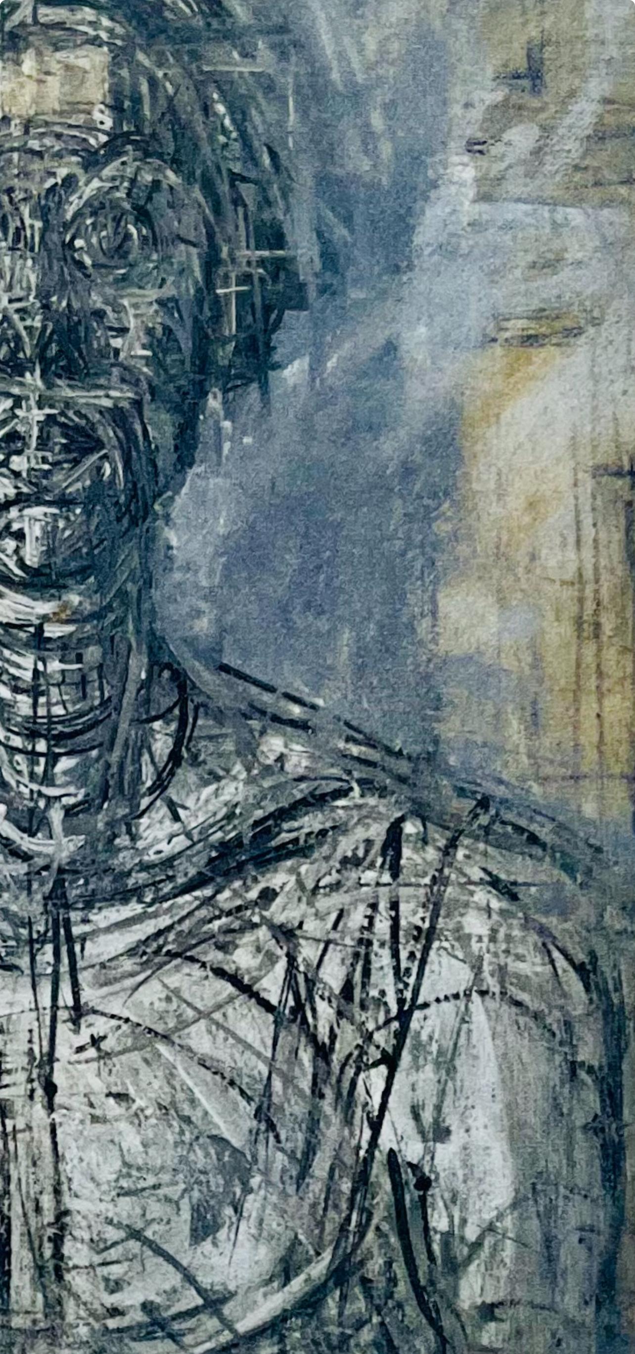 Giacometti, Composition, Derrière le miroir (d'après) - Gris Landscape Print par Alberto Giacometti