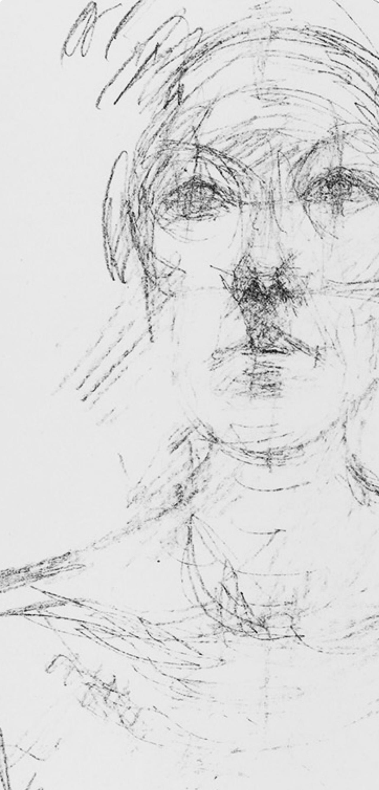 Giacometti, Composition, Derrière le miroir (d'après) - Gris Landscape Print par Alberto Giacometti