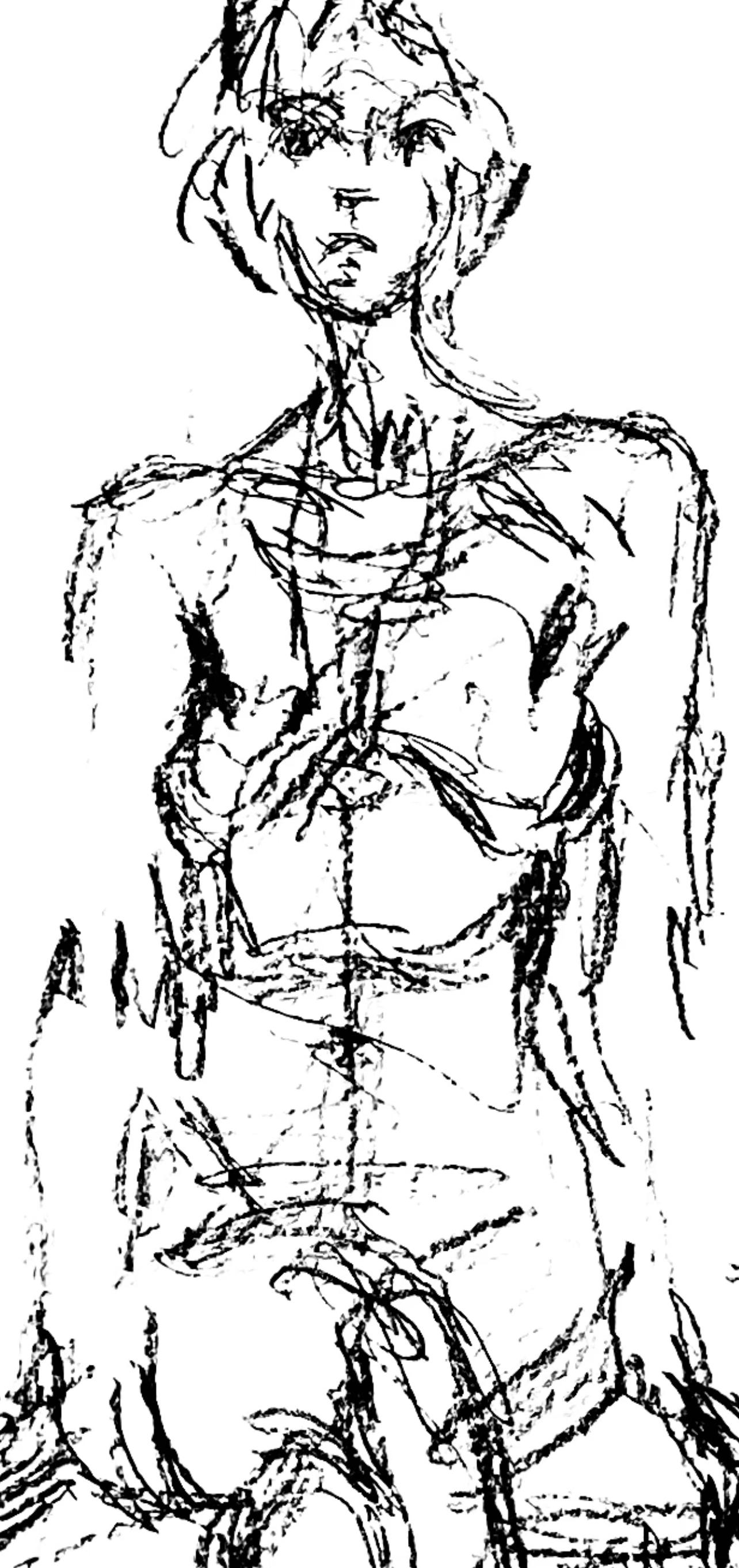 Giacometti, Komposition, Derrière le miroir (nach) (Grau), Figurative Print, von Alberto Giacometti