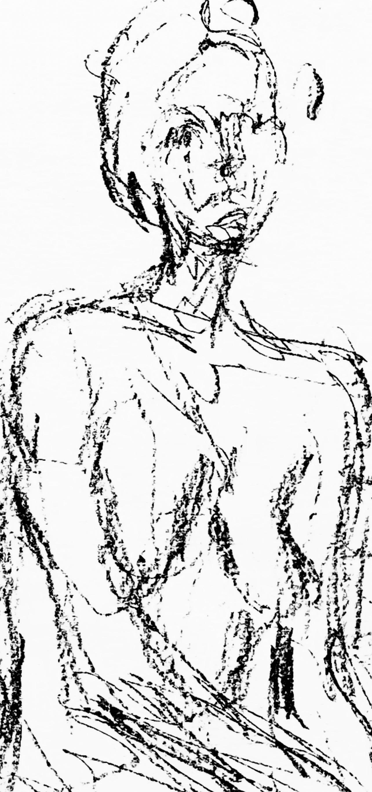 Giacometti, Komposition, Derrière le miroir (nach) (Grau), Abstract Print, von Alberto Giacometti