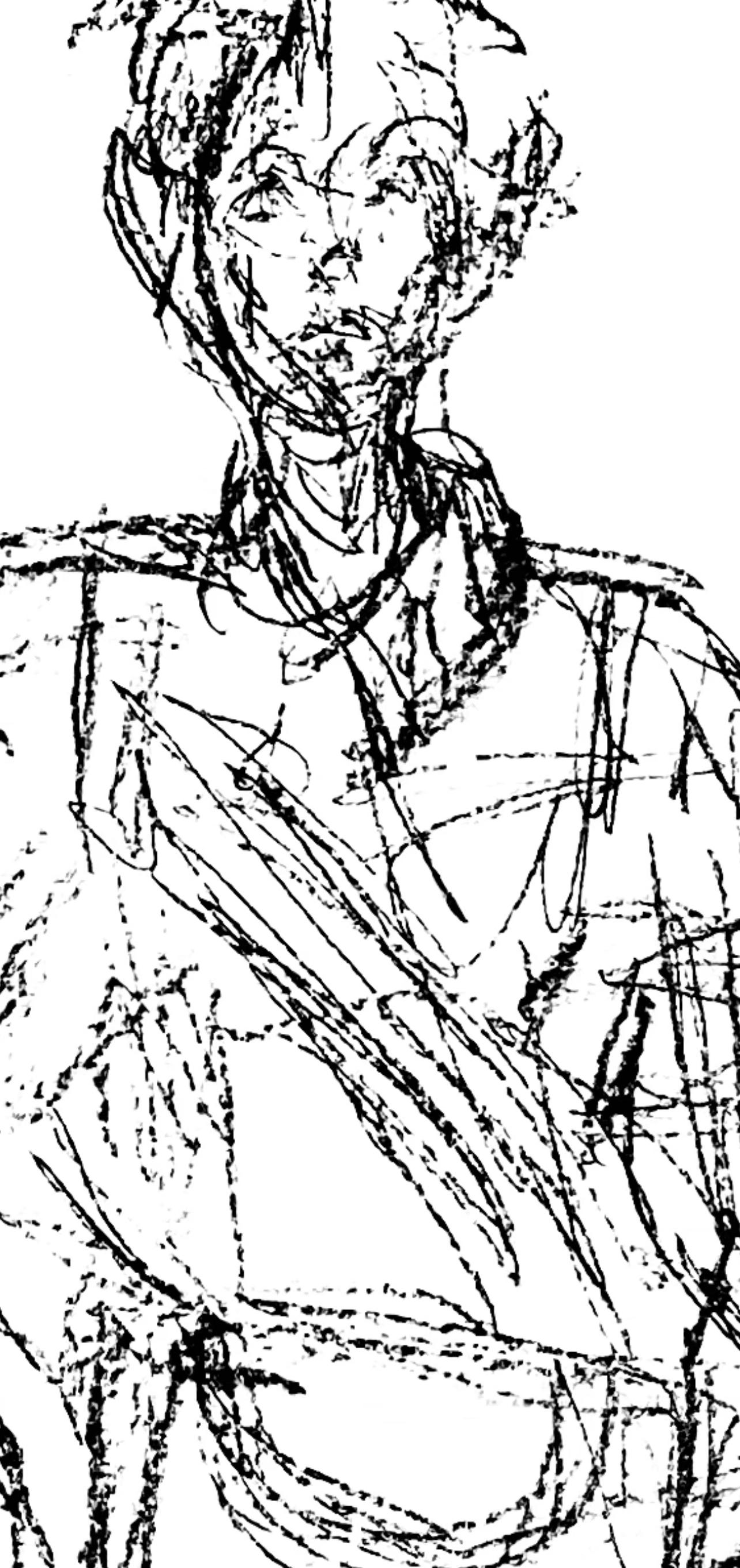 Giacometti, Composizione, Derrière le miroir (dopo) - Figurative Print Grigio di Alberto Giacometti