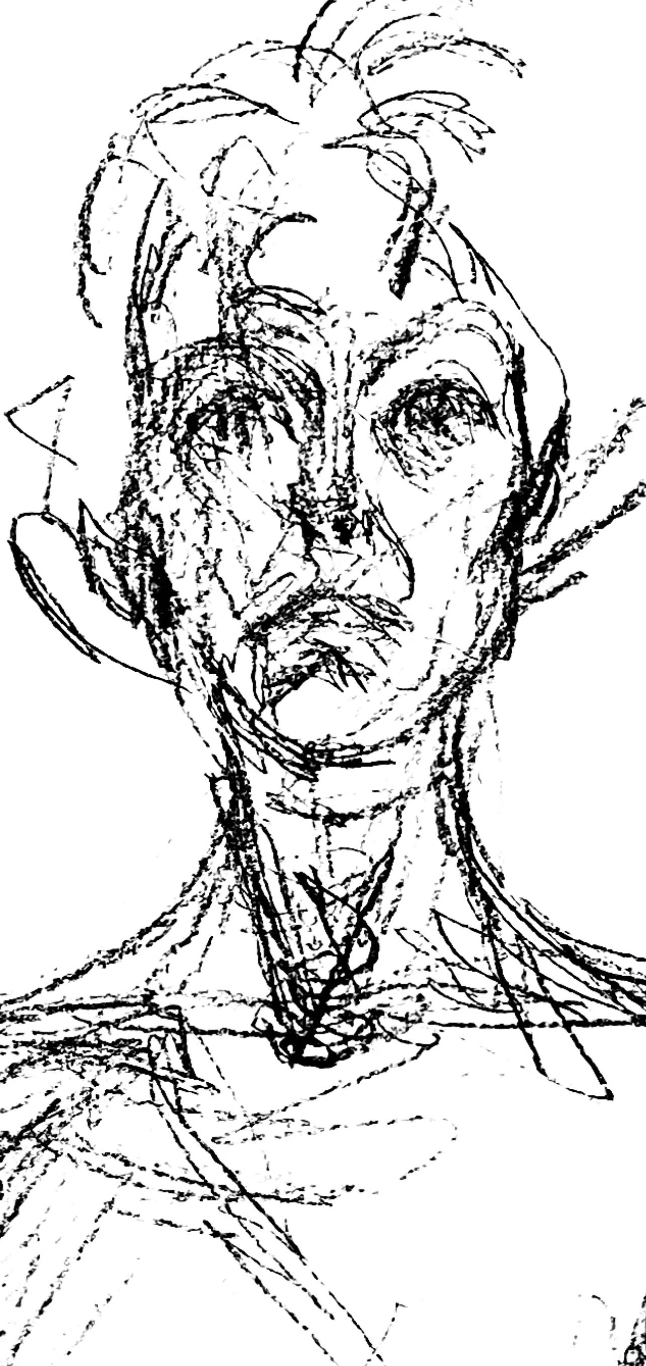 Giacometti, Composizione, Derrière le miroir (dopo) - Figurative Print Grigio di Alberto Giacometti