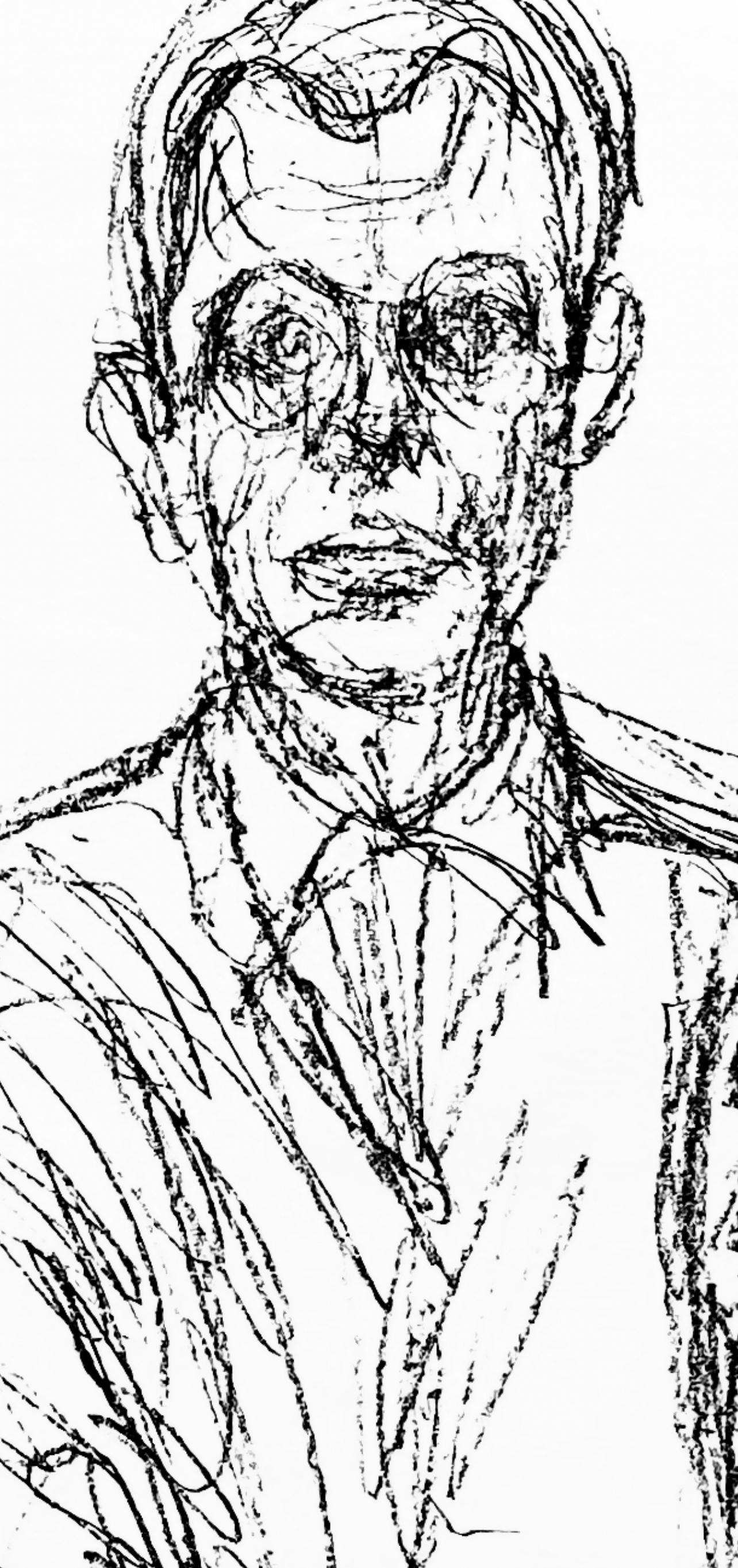Giacometti, Komposition, Derrière le miroir (nach) (Grau), Figurative Print, von Alberto Giacometti