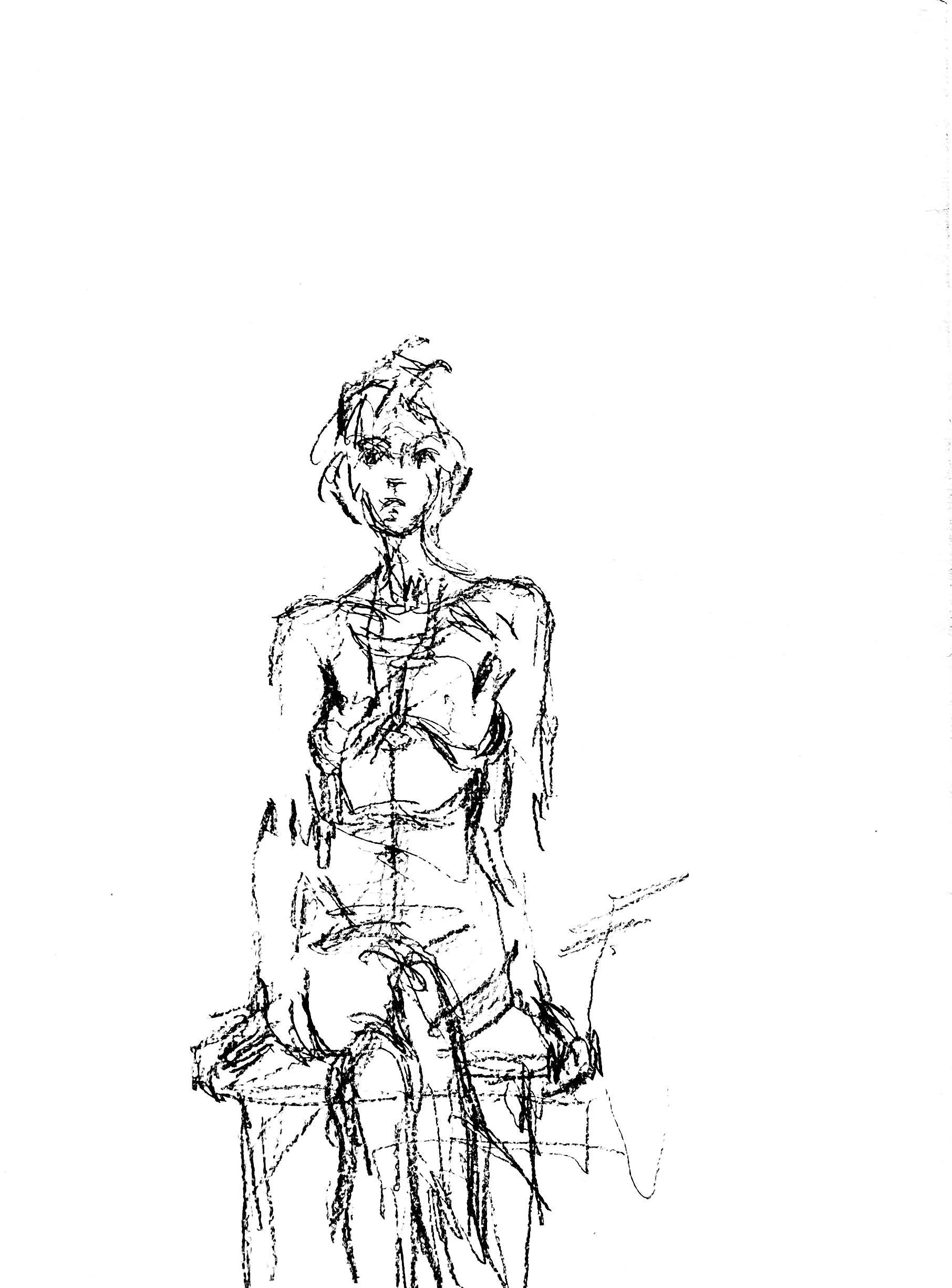 Alberto Giacometti Figurative Print – Giacometti, Komposition, Derrière le miroir (nach)