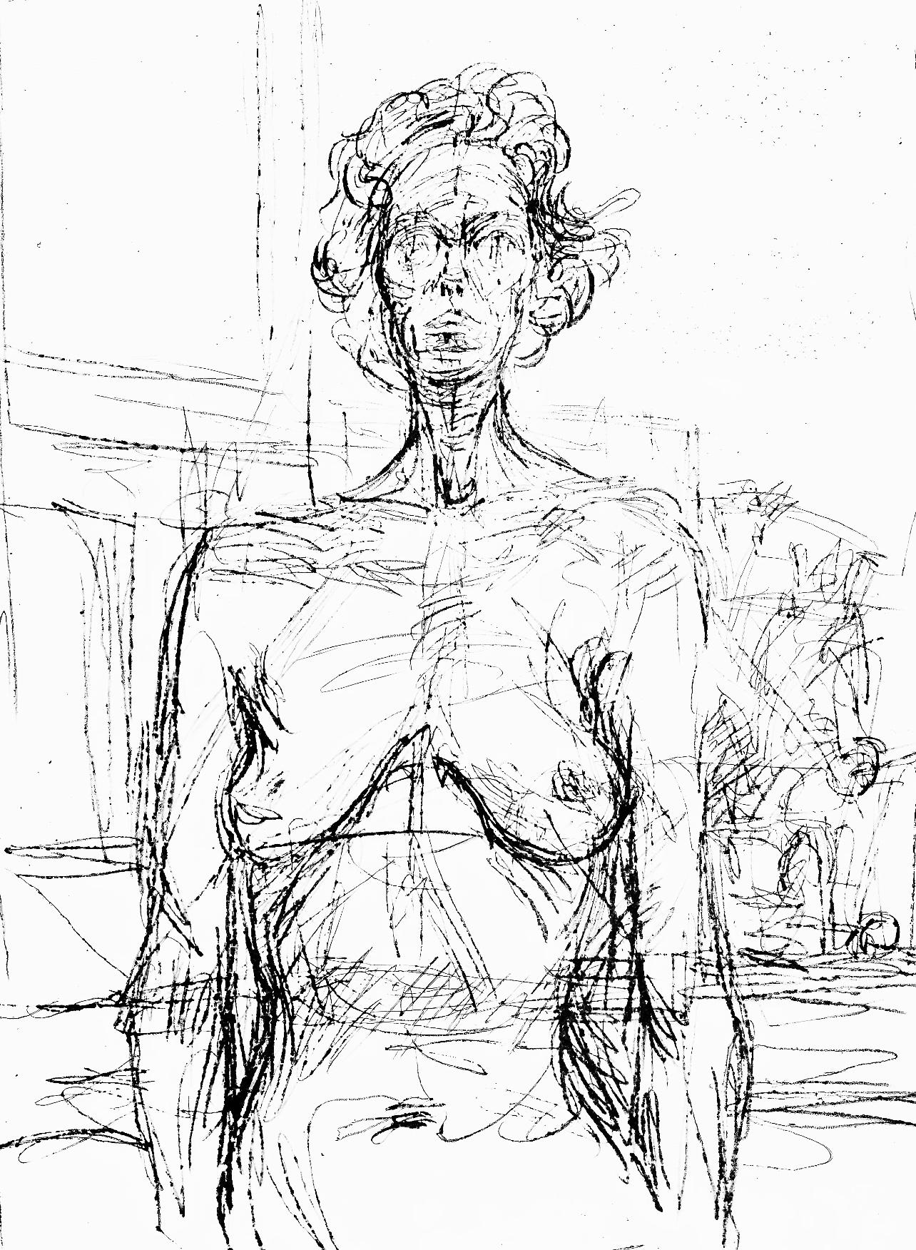 Giacometti, Komposition (Kornfeld 322; Lust 32), Derrière le miroir (nach) – Print von Alberto Giacometti
