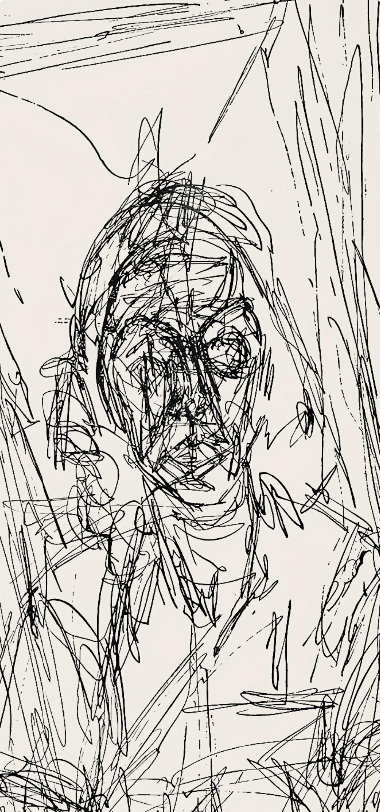 Giacometti, Composition, Société internationale d'art XXe siècle (after) - Beige Figurative Print by Alberto Giacometti