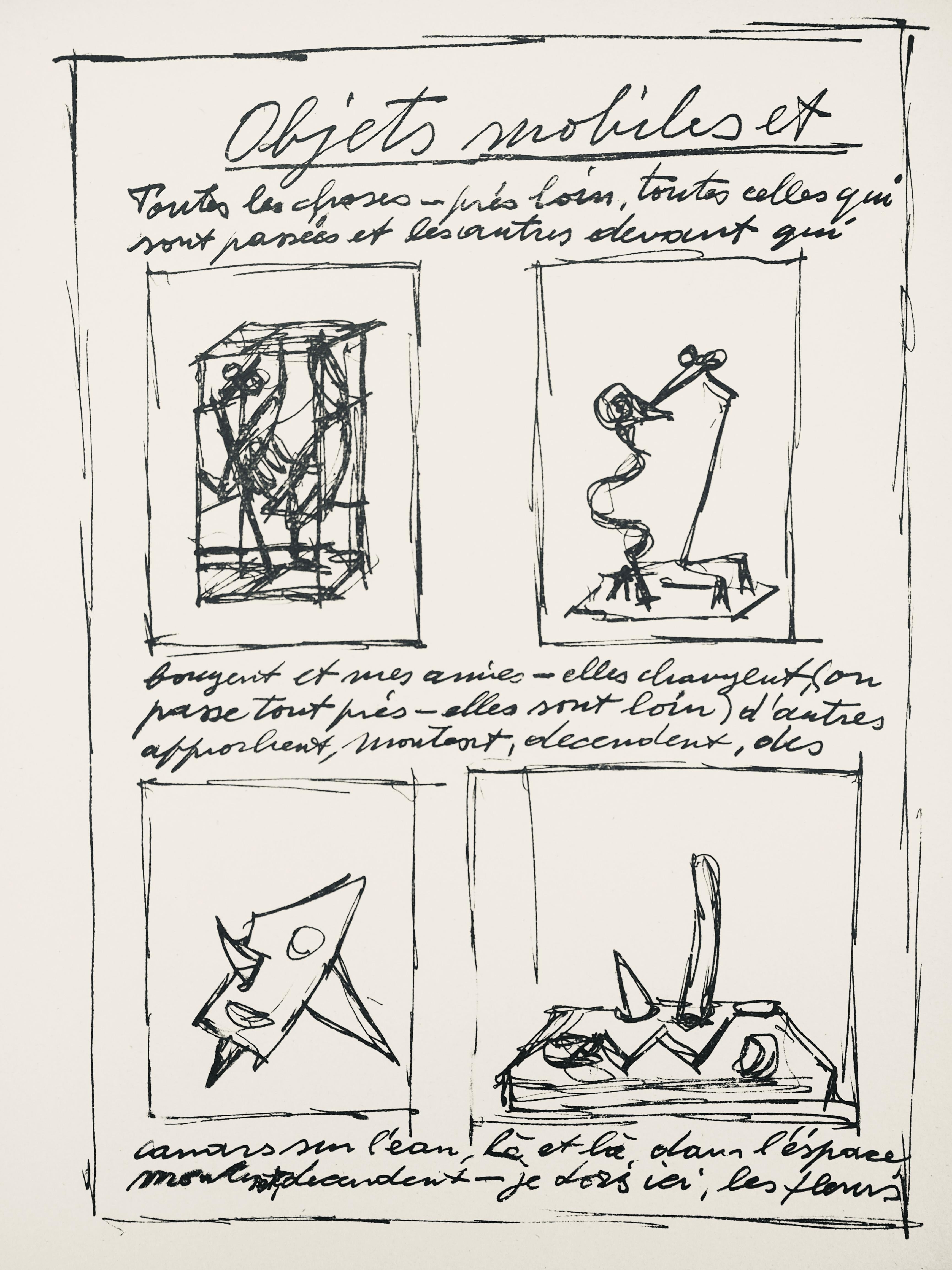 Alberto Giacometti Figurative Print - Giacometti, Composition, Société internationale d'art XXe siècle (after)