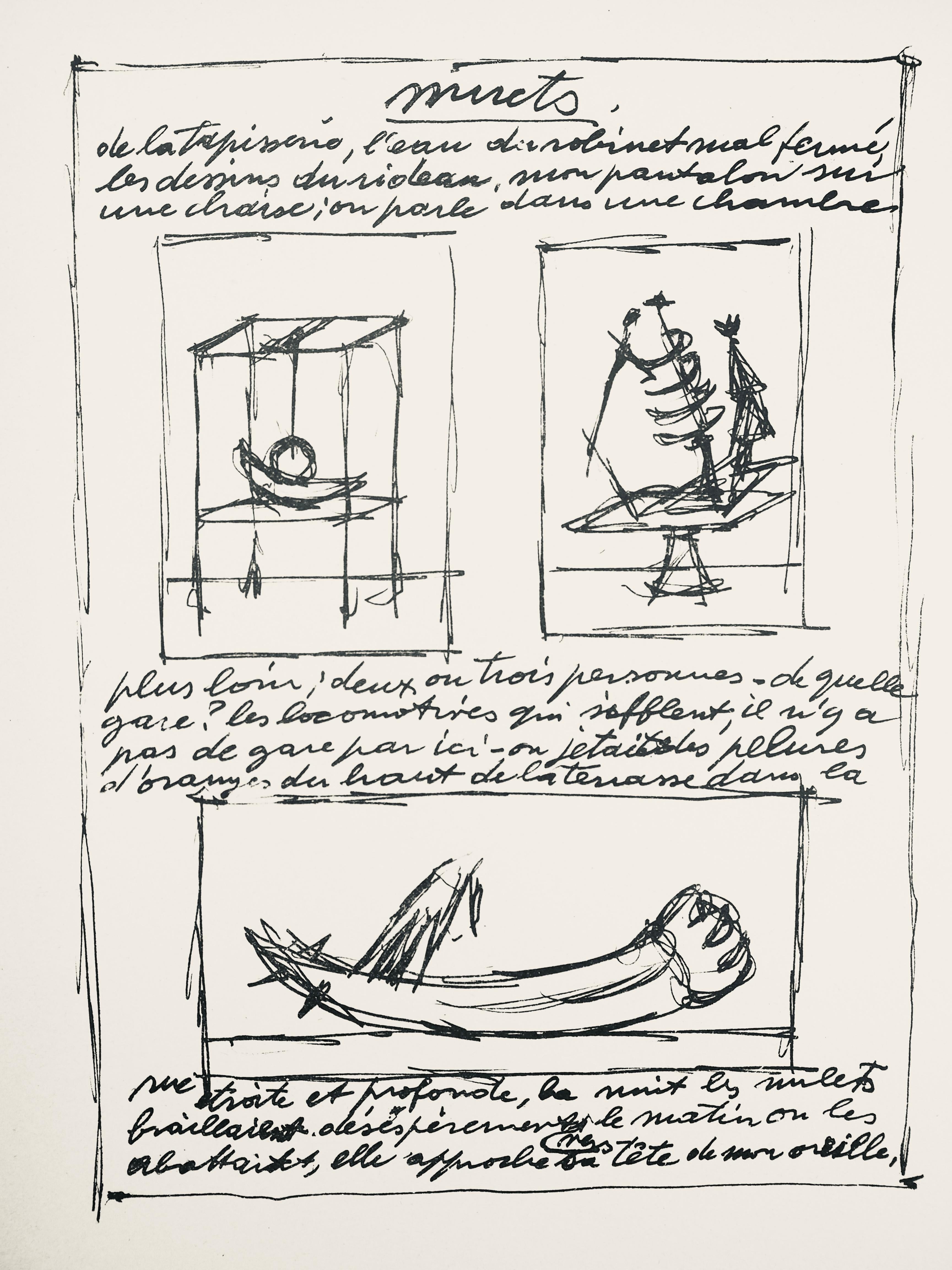 Alberto Giacometti Abstract Print - Giacometti, Composition, Société internationale d'art XXe siècle (after)