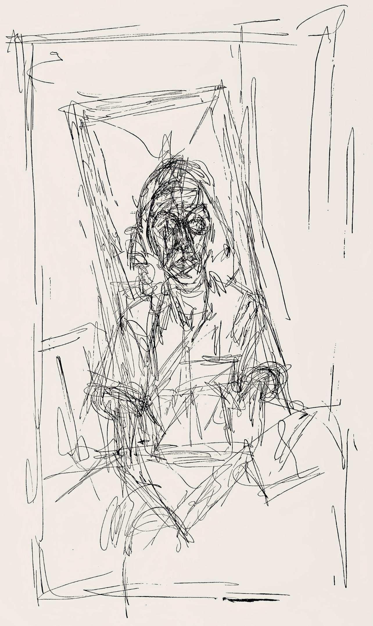 Alberto Giacometti Figurative Print - Giacometti, Composition, Société internationale d'art XXe siècle (after)