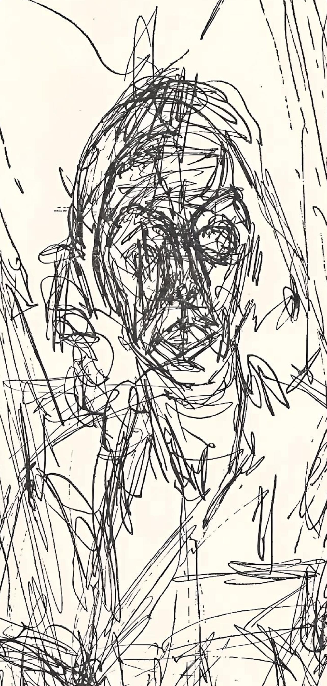 Giacometti, Composition, XXe Siècle (d'après) - Surréalisme Print par Alberto Giacometti