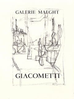 "Giacometti - Galerie Maeght (Drawing)" Original Vintage Art Exhibition Poster