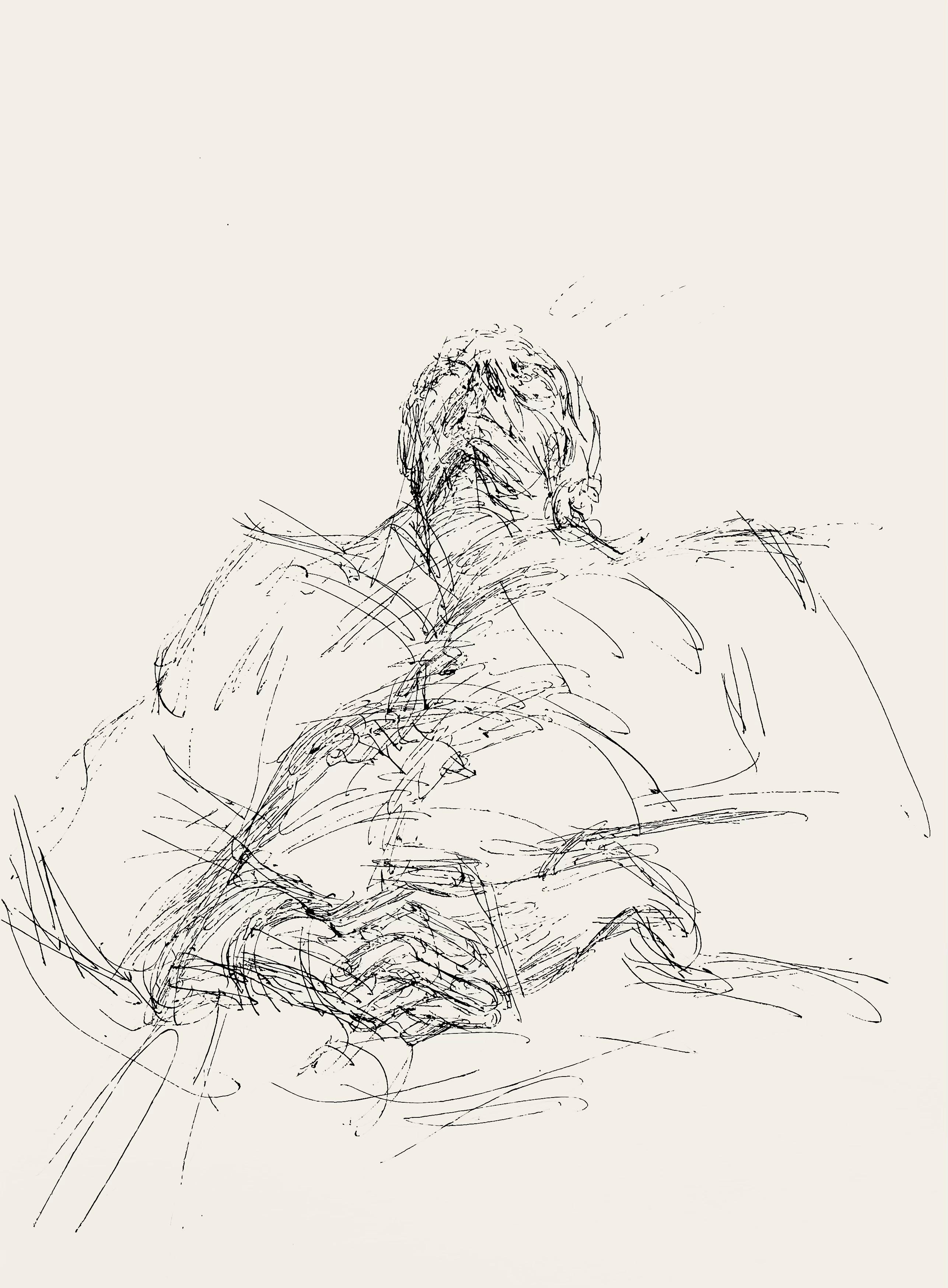 Alberto Giacometti Landscape Print - Giacometti, Georges Braque le 31 août 1963, Derrière le miroir (after)