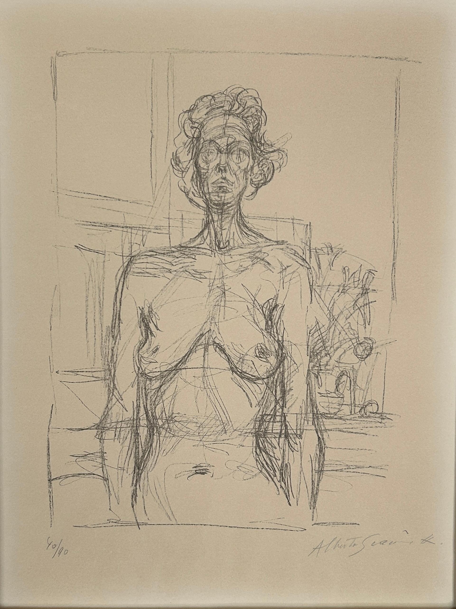 Figurative Print Alberto Giacometti - Giacometti 'Nu Aux Fleurs' (Nude With Flowers) Limited Edition, Signed Print