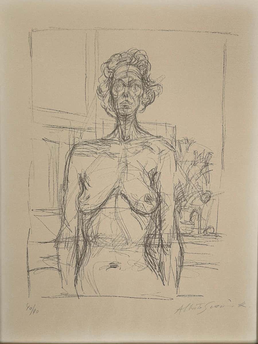 Giacometti 'Nu Aux Fleurs' (Nude With Flowers) Limited Edition, Signed Print