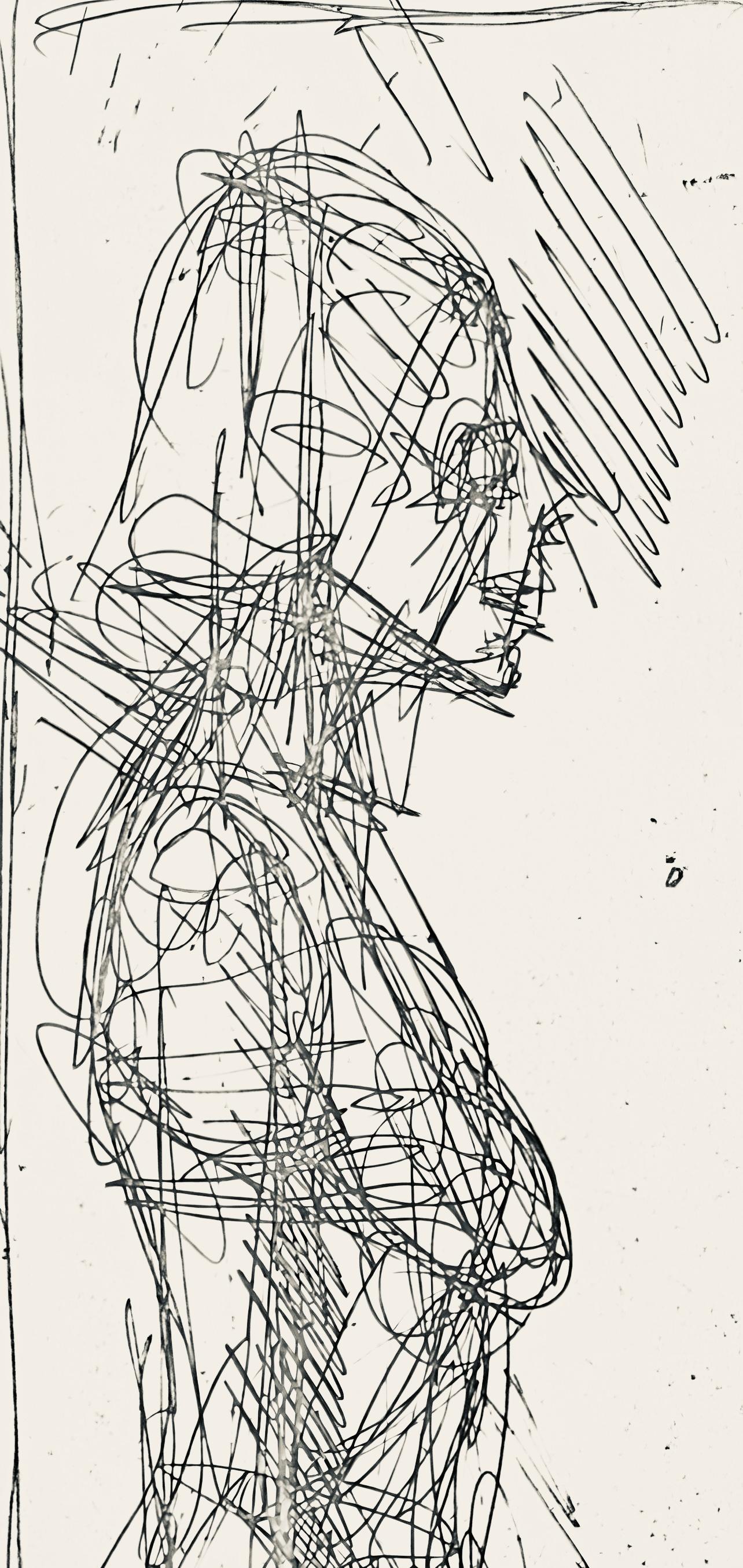 Giacometti, Nu de Profil, Derrière le miroir (after) - Print by Alberto Giacometti
