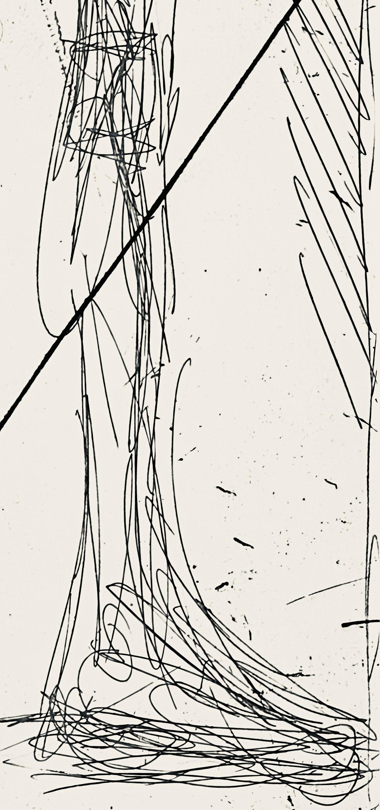 Giacometti, Nu de Profil, Derrière le miroir (after) - Black Abstract Print by Alberto Giacometti