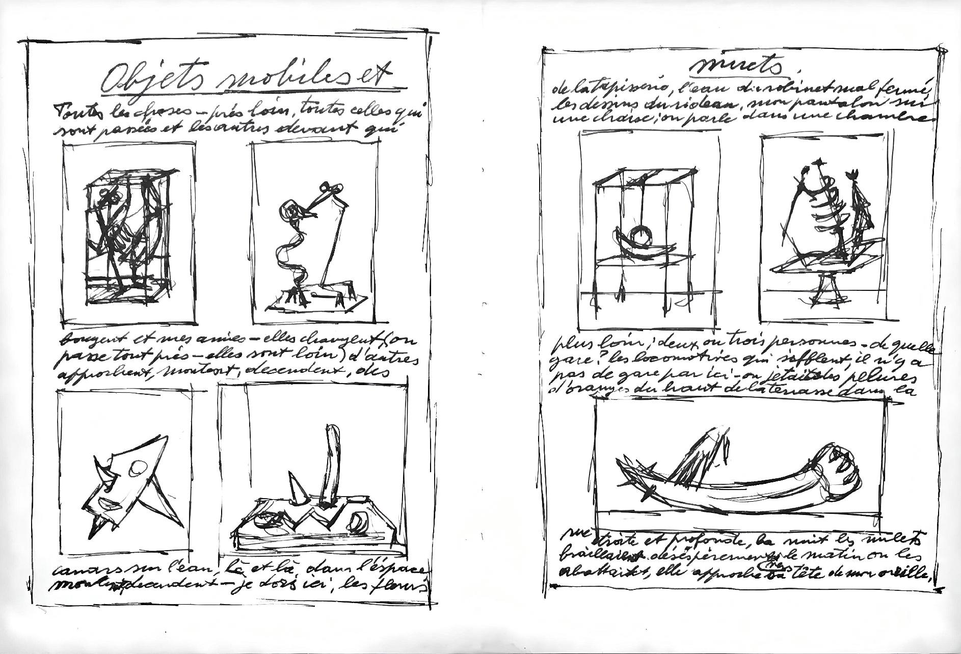 Alberto Giacometti Figurative Print - Giacometti, Objets mobiles et muet (Lust 1), XXe Siècle (after)