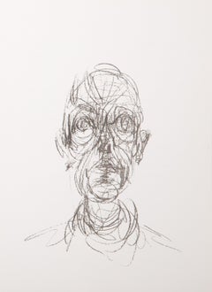 Kopf, Expressionistische Lithographie von Alberto Giacometti