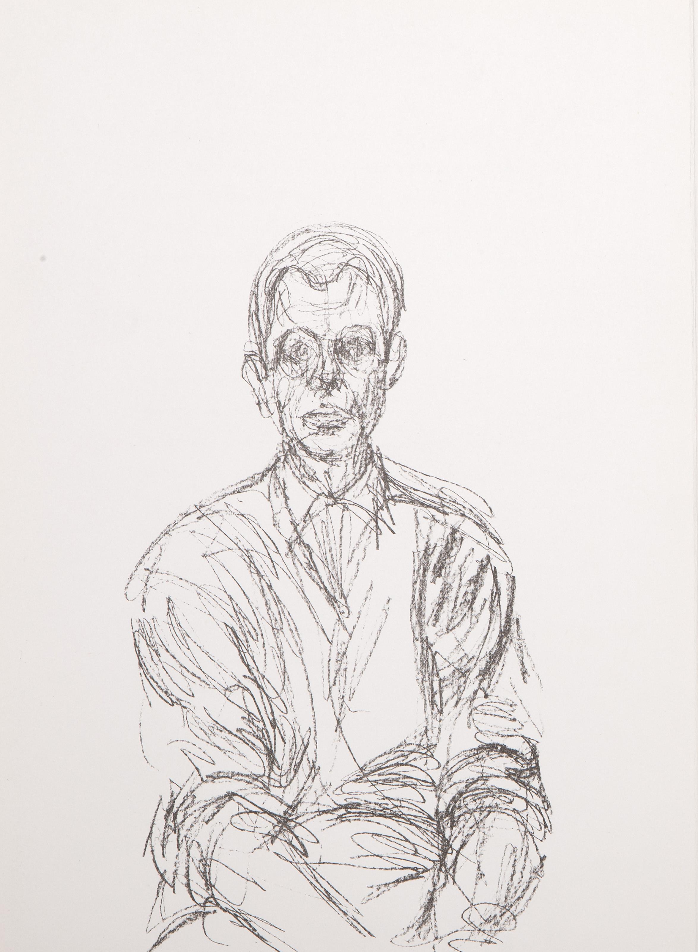 Alberto Giacometti, Schweizer (1901 - 1966) - Kopf eines Mannes aus Derriere Le Miroir no. 127, Jahr:  1961, Medium:  Lithographie, Auflage:  ~2500, Größe:  15 x 11 in. (38,1 x 27,94 cm), Verlag:  Maeght Editeur