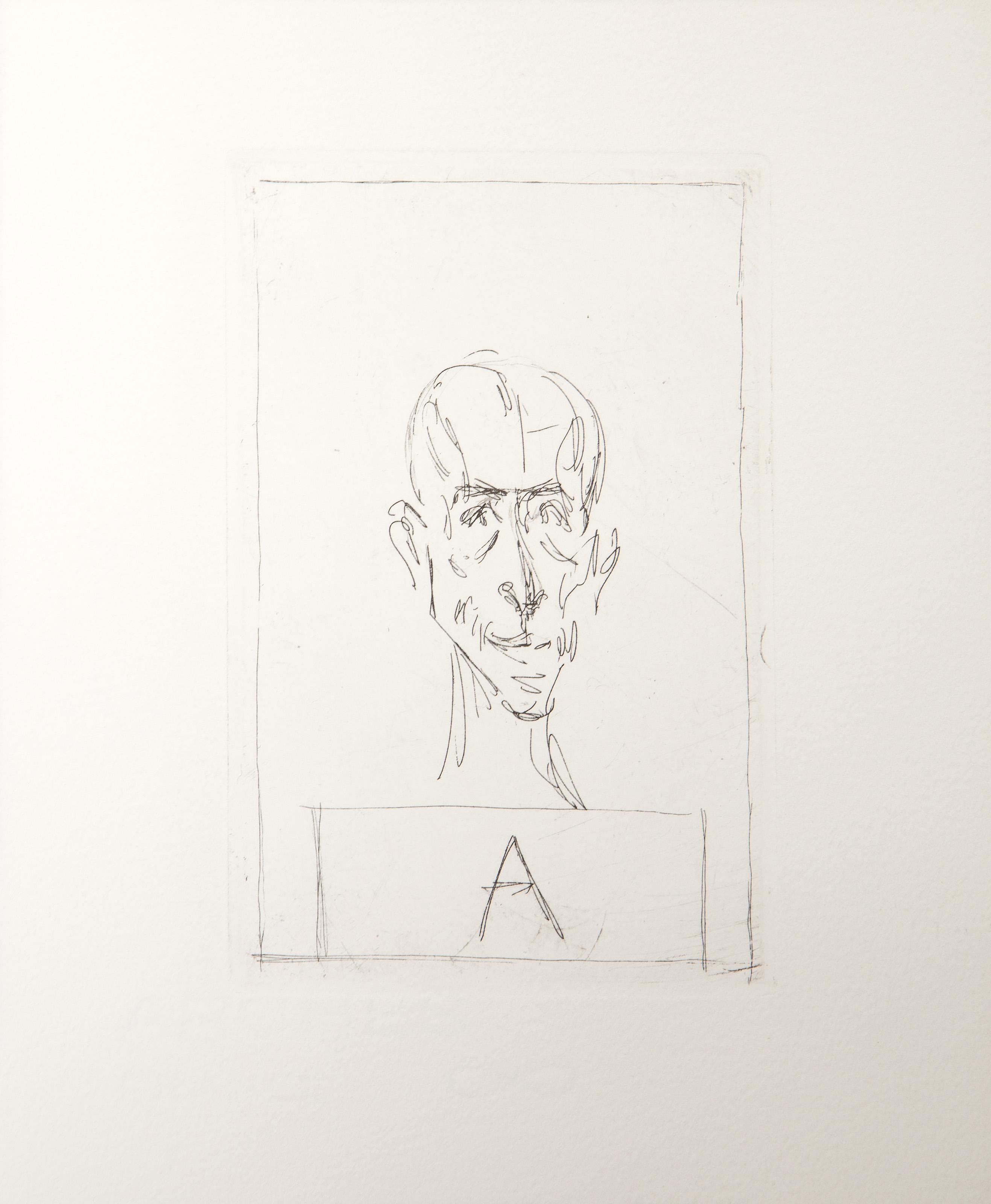 Histoire de rats (Alexandre Kojève II), Moderne Radierung von Alberto Giacometti im Angebot 3