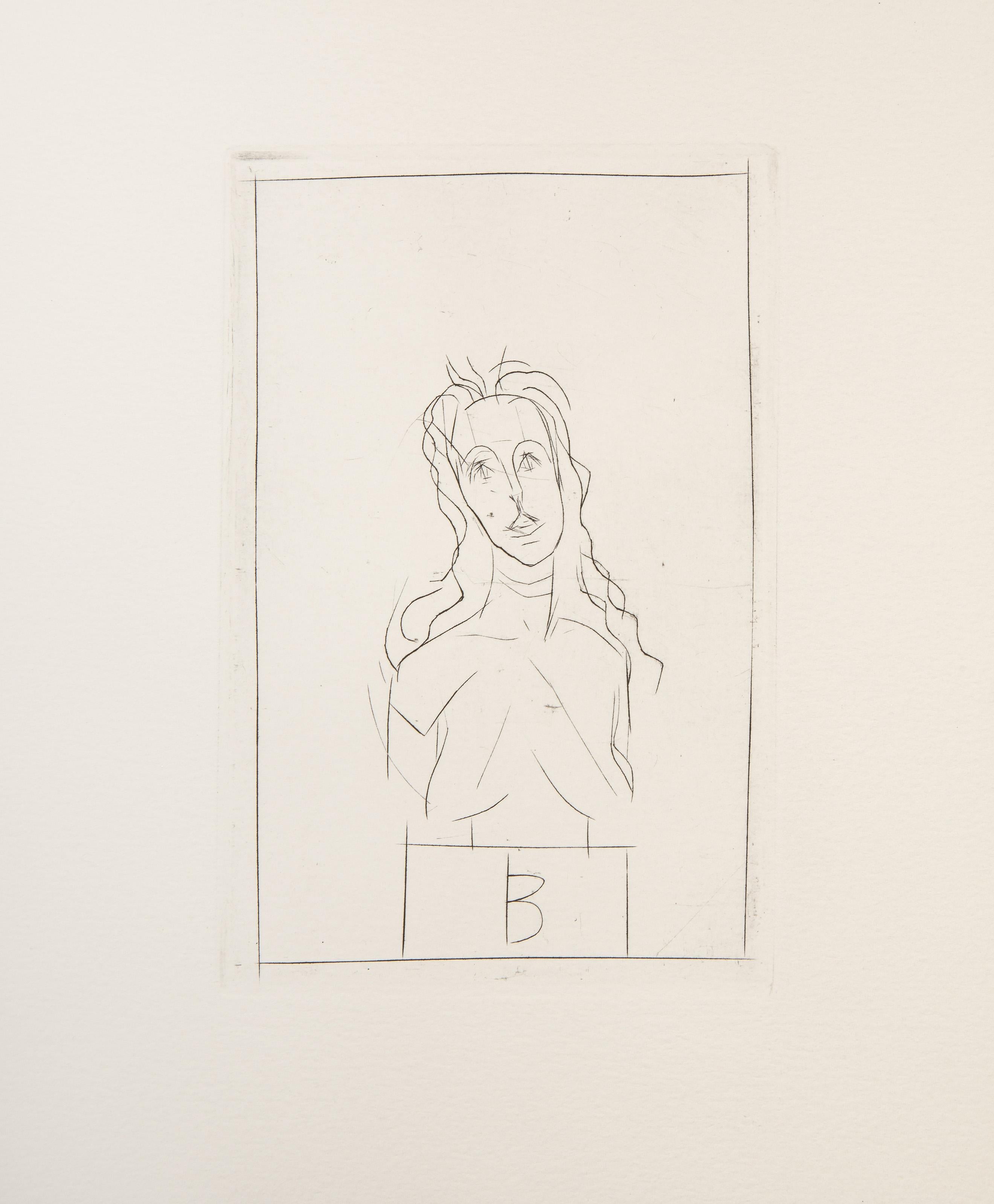 Histoire de rats (Diane Bataille II), Etching by Alberto Giacometti For Sale 3