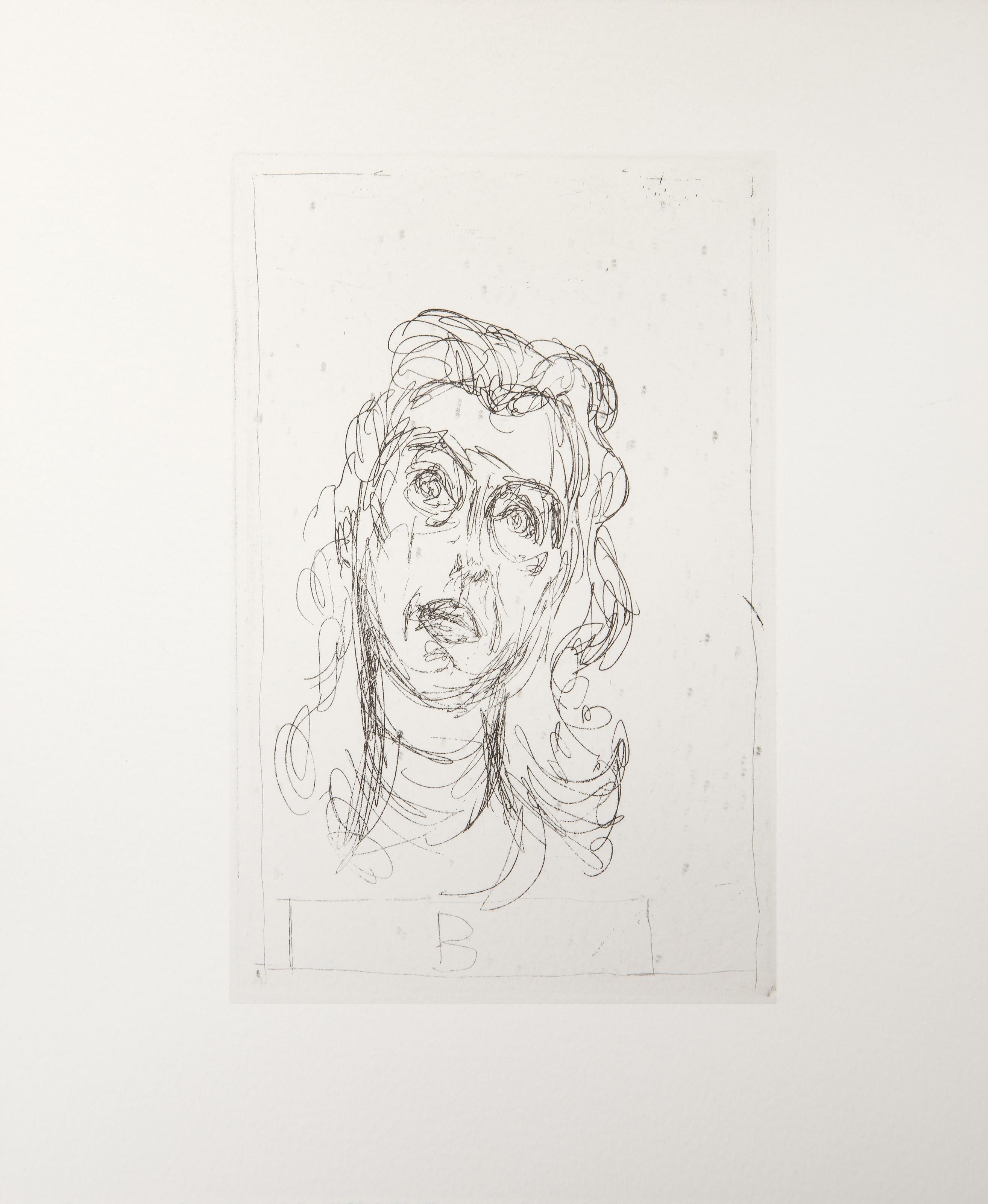 Histoire de rats (Diane Bataille IV), Etching by Alberto Giacometti 2