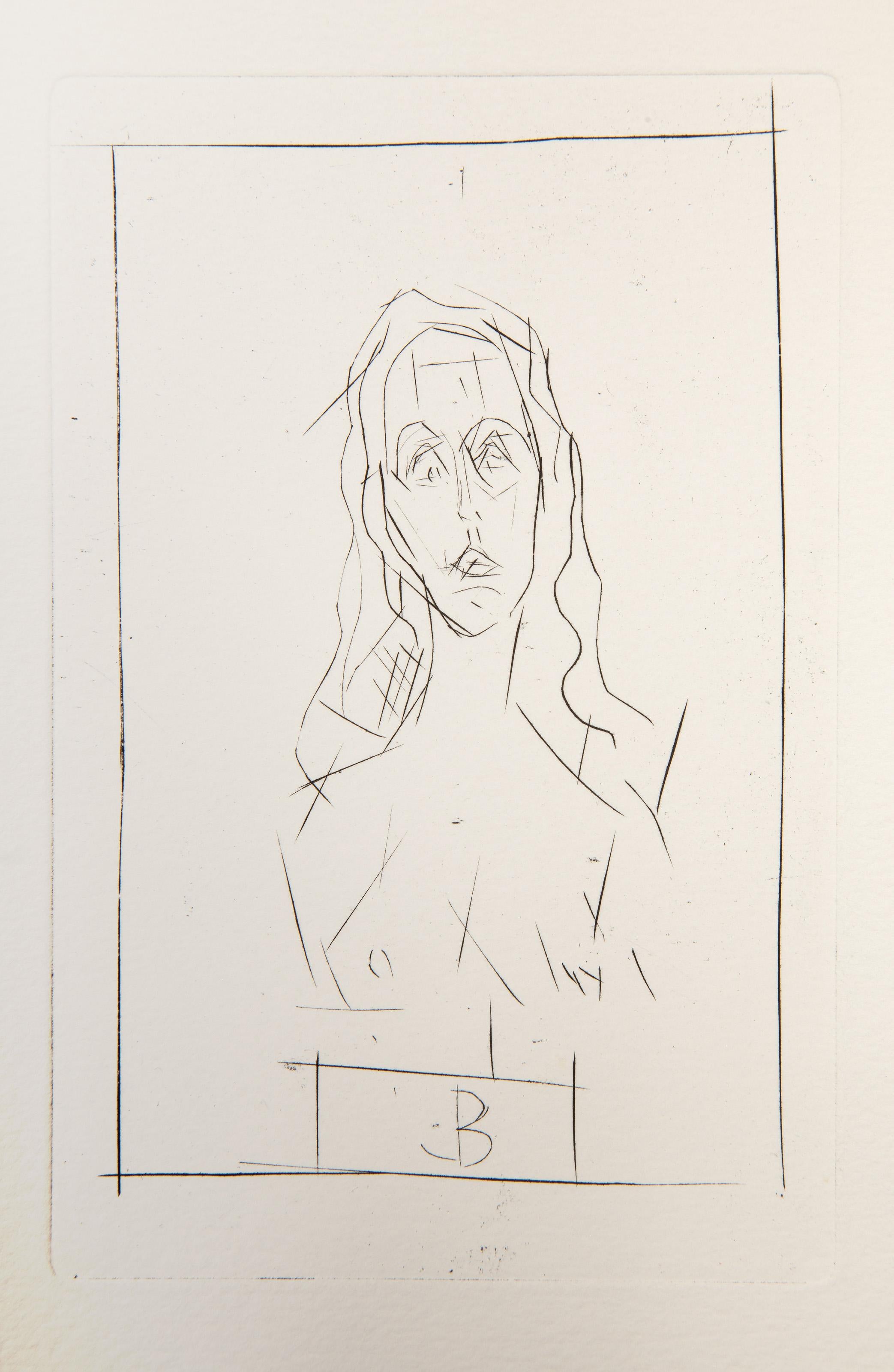Histoire de rats (Diane Bataille), Moderne Radierung von Alberto Giacometti