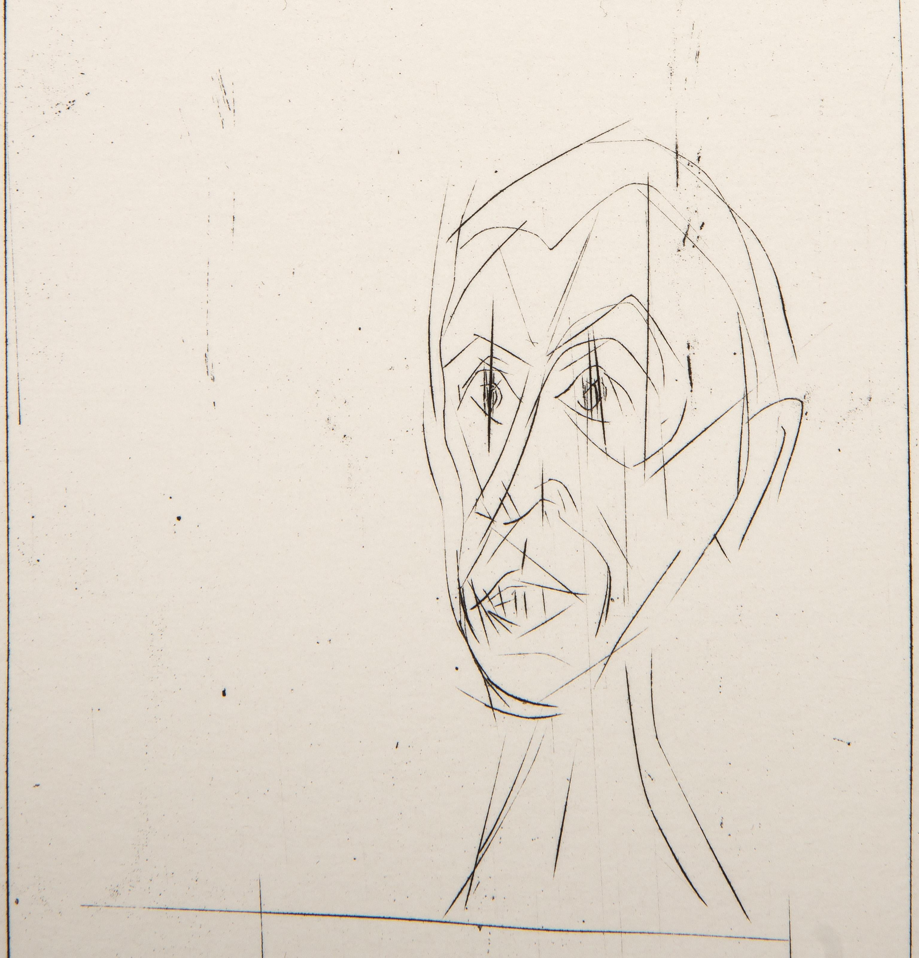 Histoire de rats (Selft portrait), Etching by Alberto Giacometti For Sale 1