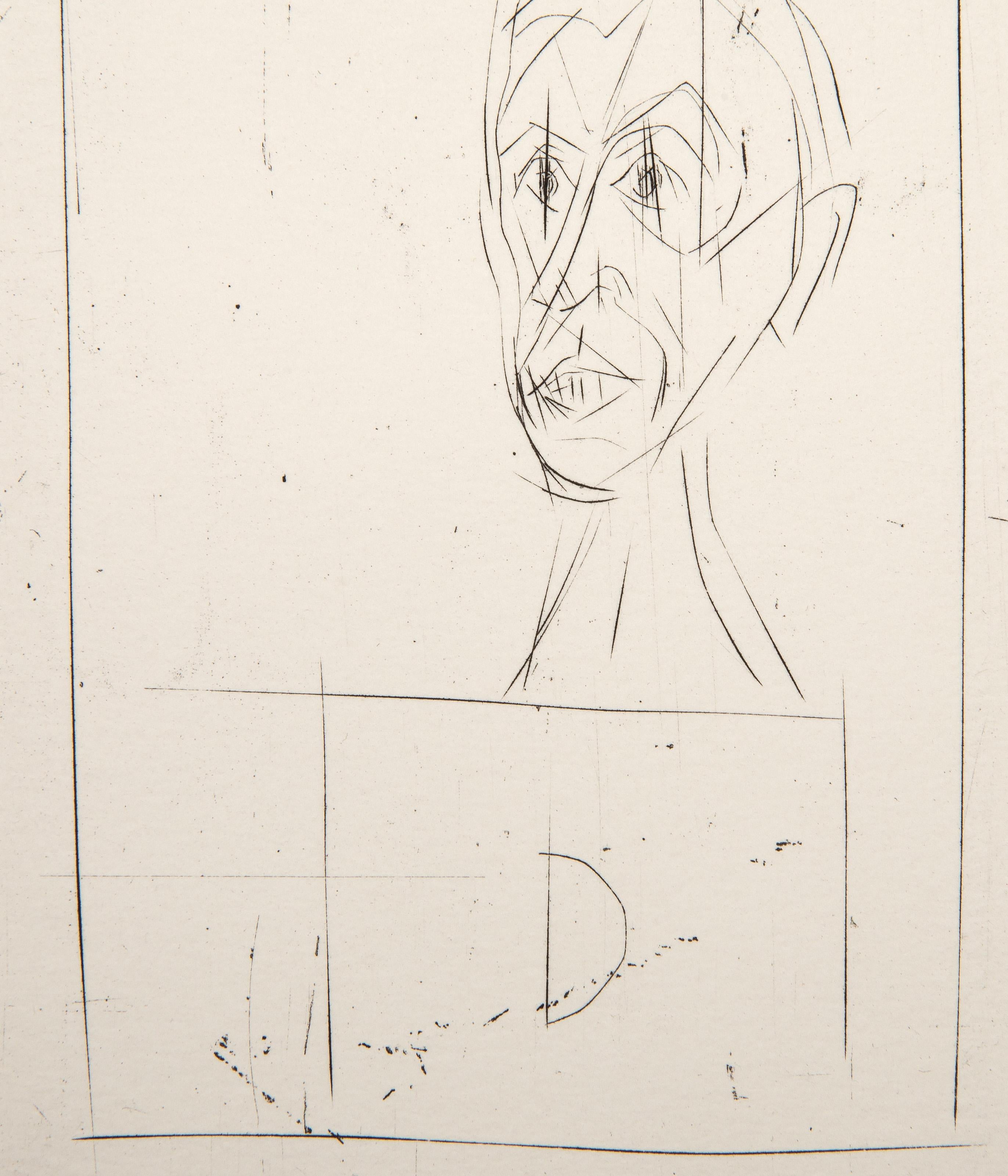 Histoire de rats (Selft portrait), Etching by Alberto Giacometti For Sale 2
