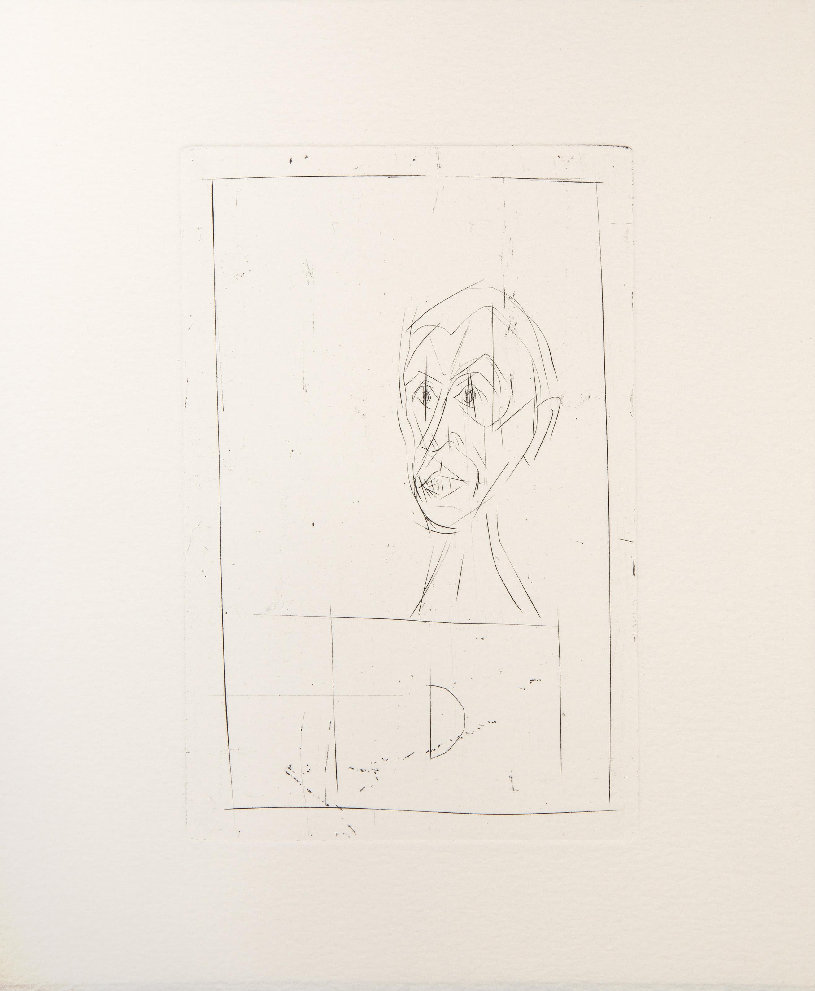 Histoire de rats (Selft portrait), Etching by Alberto Giacometti For Sale 3