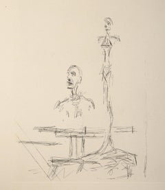 Im Studio von Paroles Peintes, Radierung von Alberto Giacometti