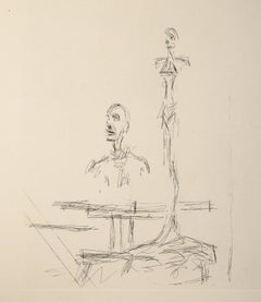 In the Studio de Paroles Peintes, gravure d'Alberto Giacometti