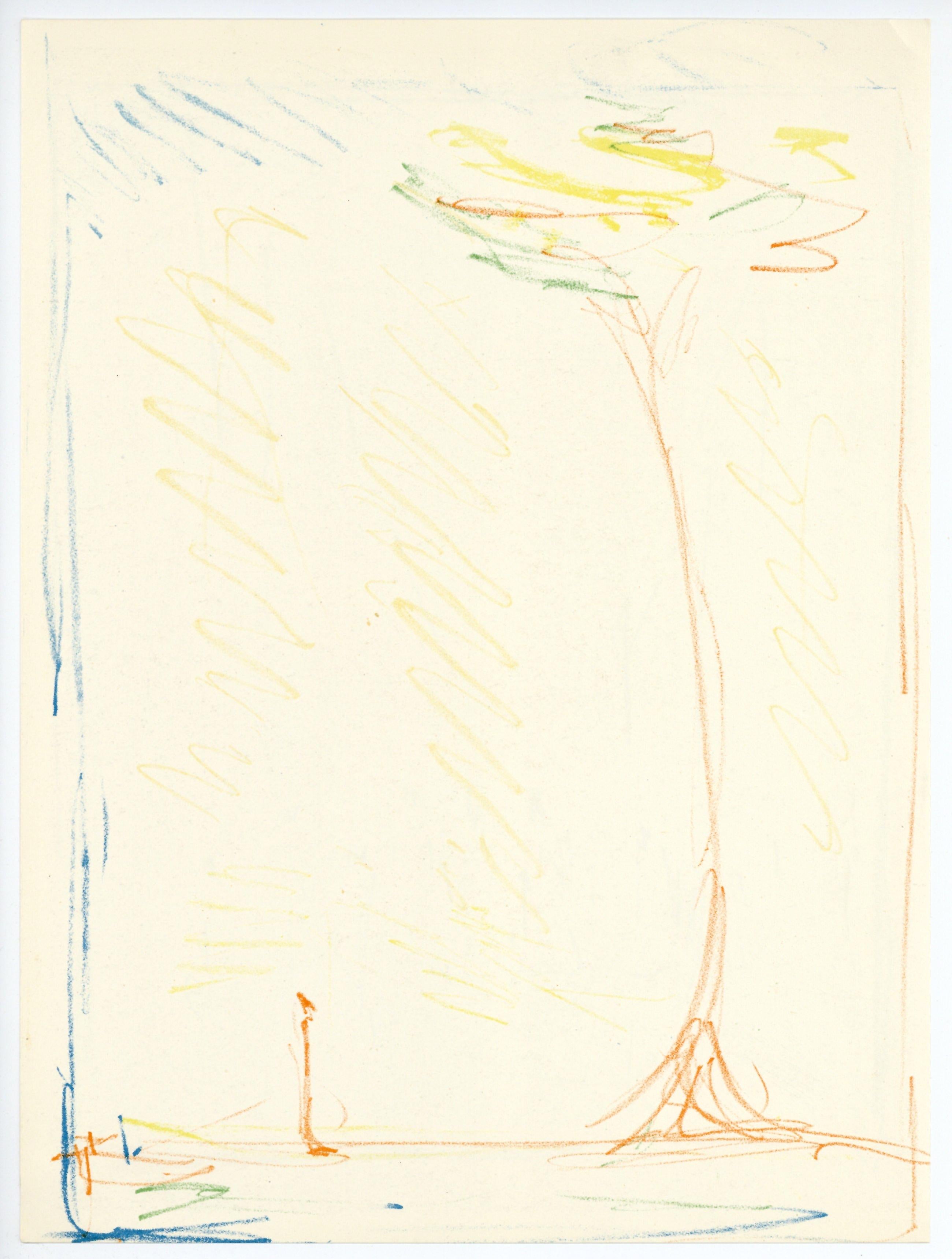 "L'Arbre" original lithograph - Print by Alberto Giacometti