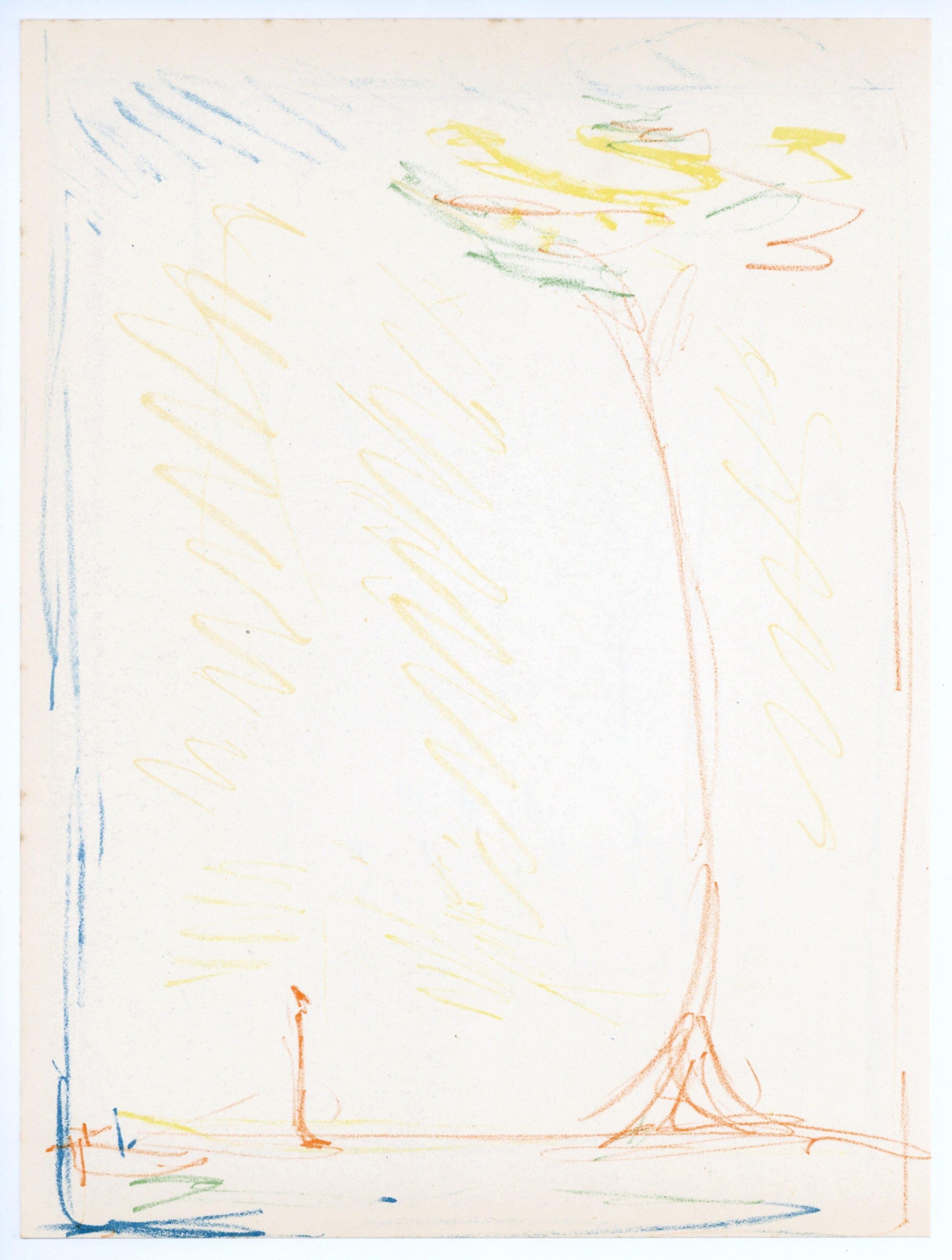 "L'Arbre" litografia originale - Print di Alberto Giacometti