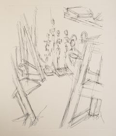 L'Atelier (partie gauche du diptyque), Etching by Alberto Giacometti