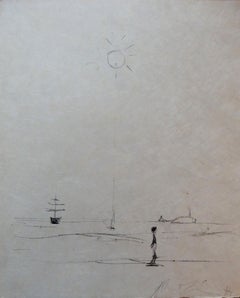 Man at the Sea - Original Lithograph - Handsigned & Limited 23copies / 1961