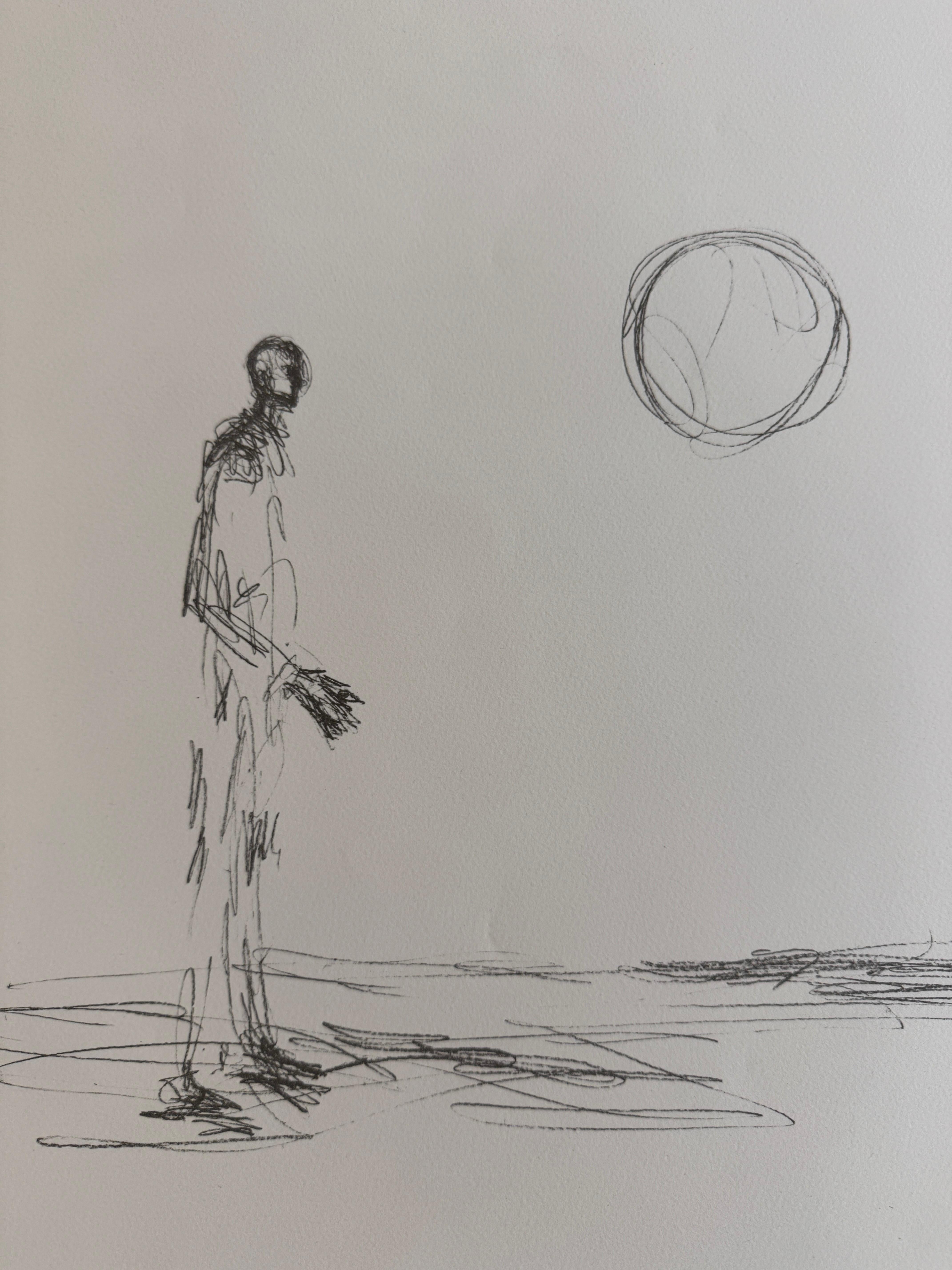 Man Walking in the Sun - Orangerie des Tuileries by Alberto Giacometti, 1969 For Sale 2