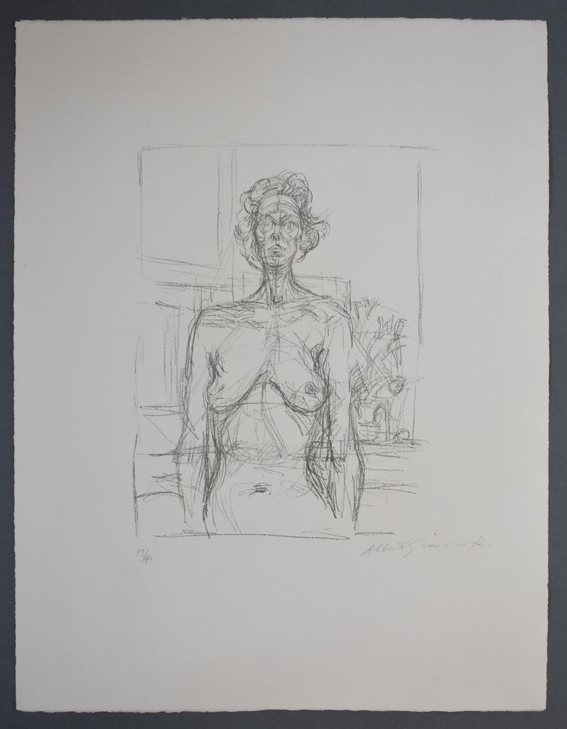 Nude with Flowers  Nu aux fleurs - Flora Nude - Print by Alberto Giacometti