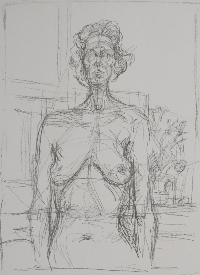 Alberto Giacometti Nude Print - Nude with Flowers  Nu aux fleurs - Flora Nude